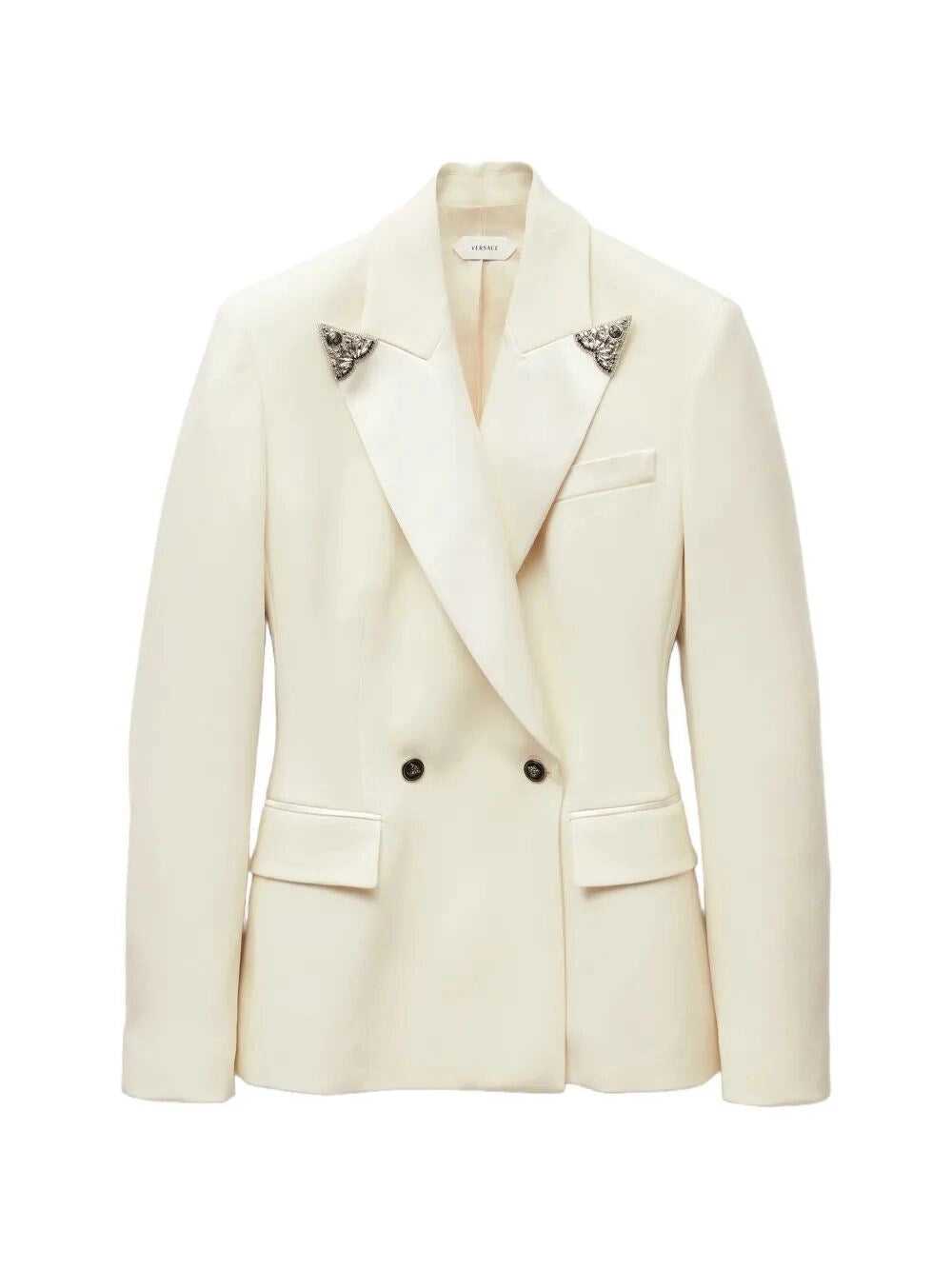 Versace Women Embroidered Stretch Wool Blazer VERSACE