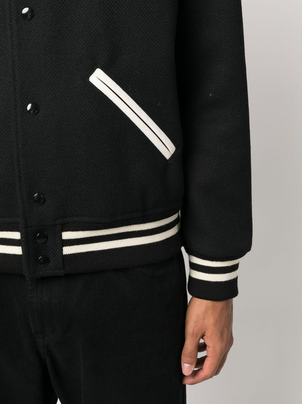 Saint Laurent Men Black "Teddy" Bomber SAINT LAURENT