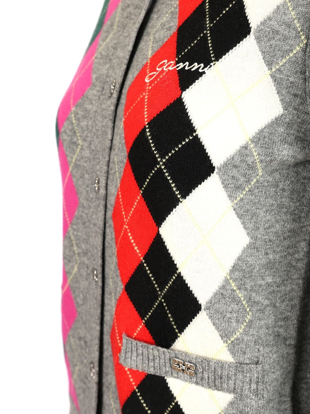 Ganni Women Checked Cardigan GANNI