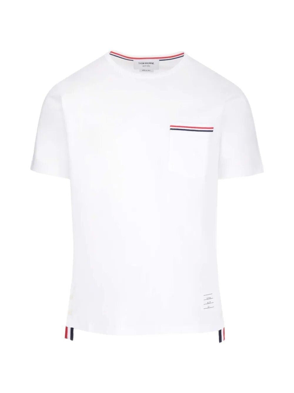 Thom Browne Men White "Rwb Stripe" T-Shirt THOM BROWNE