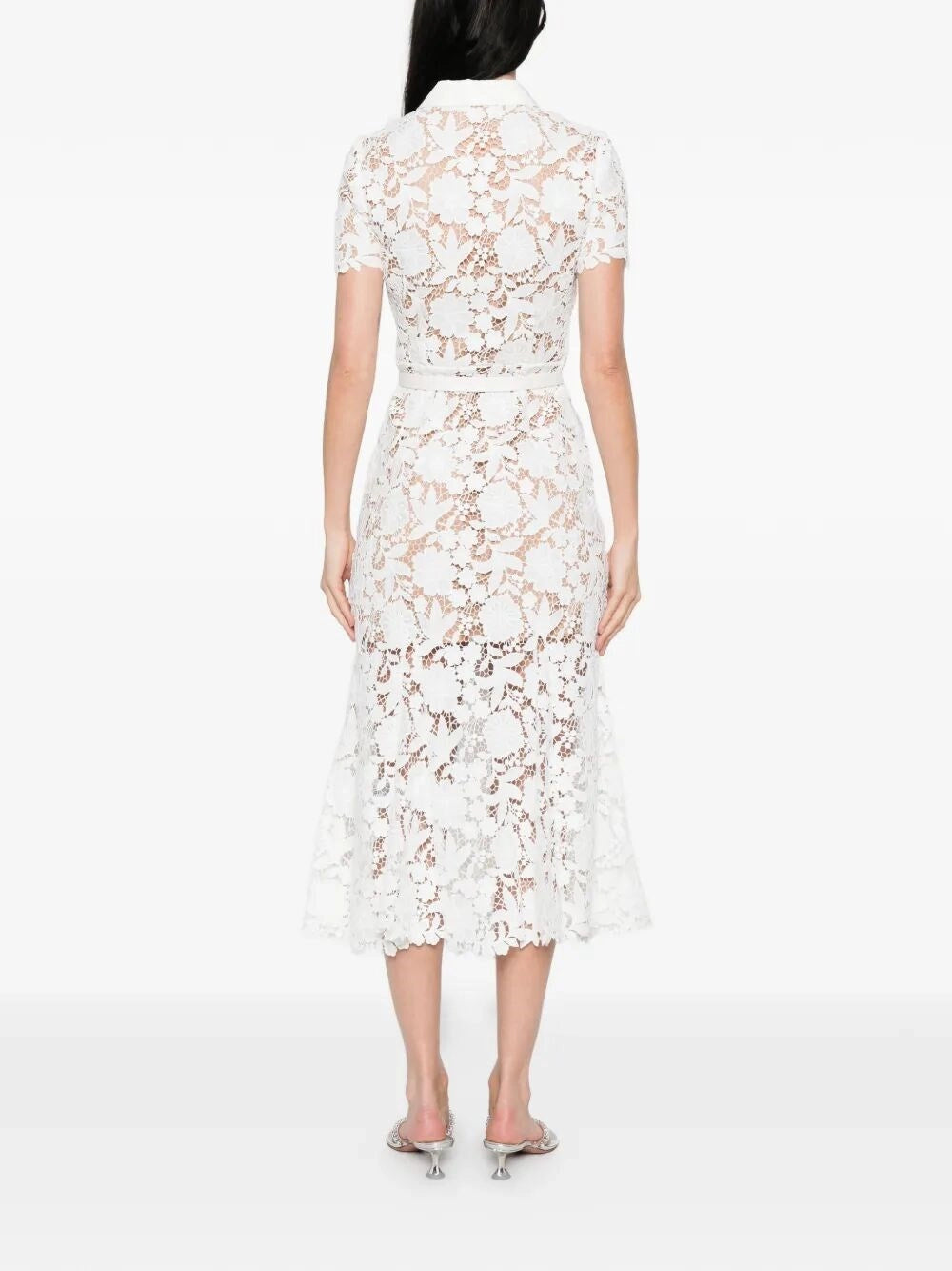 Self-Portrait Women Lace Collared Midi Dress SELF-PORTRAIT