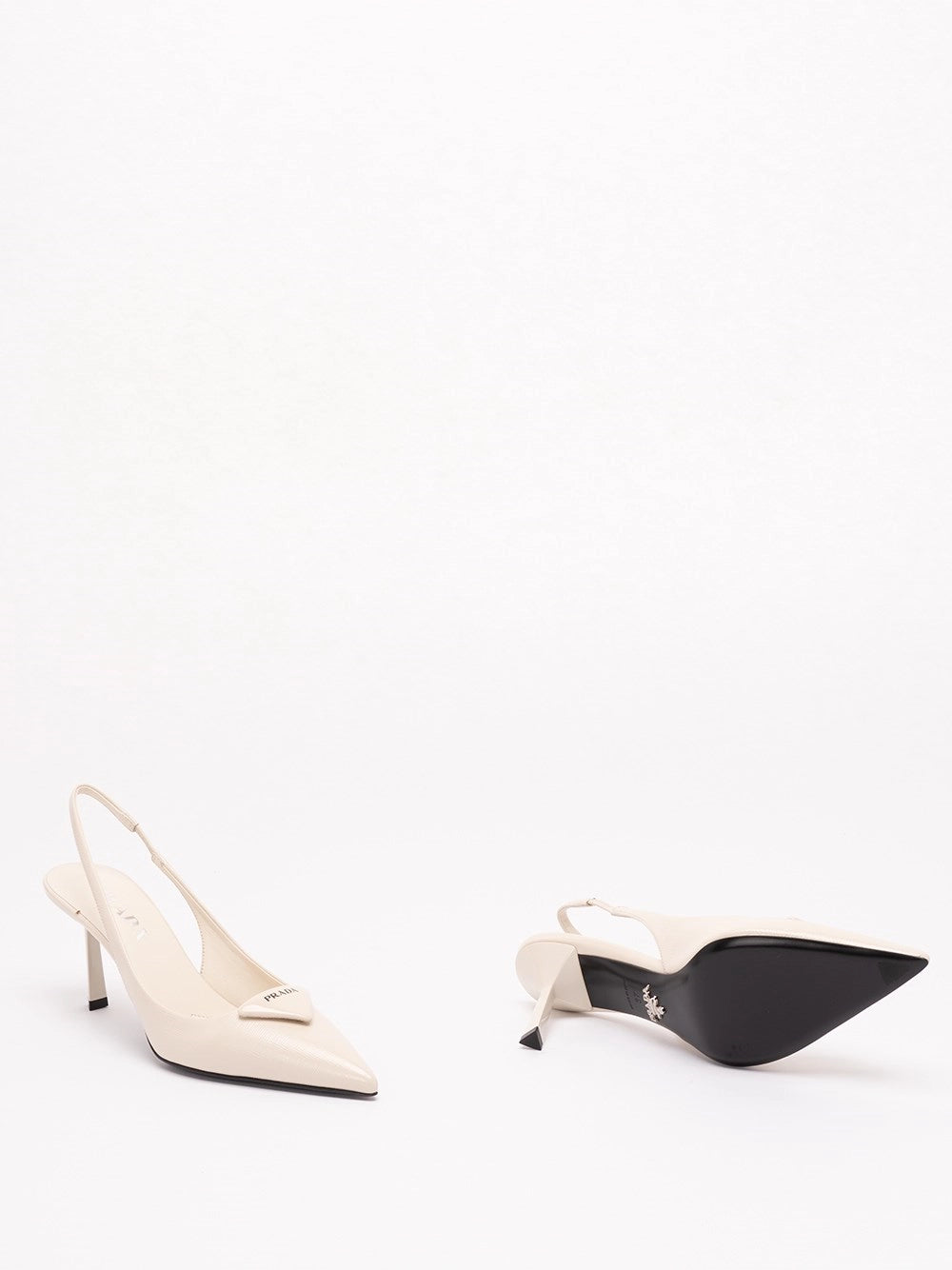 Prada Women Saffiano Patent Leather Slingback Pumps PRADA