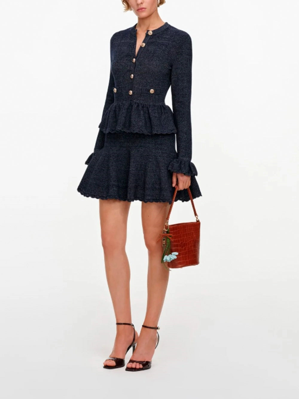 Self-Portrait Women Textured Knit Mini Dress SELF-PORTRAIT