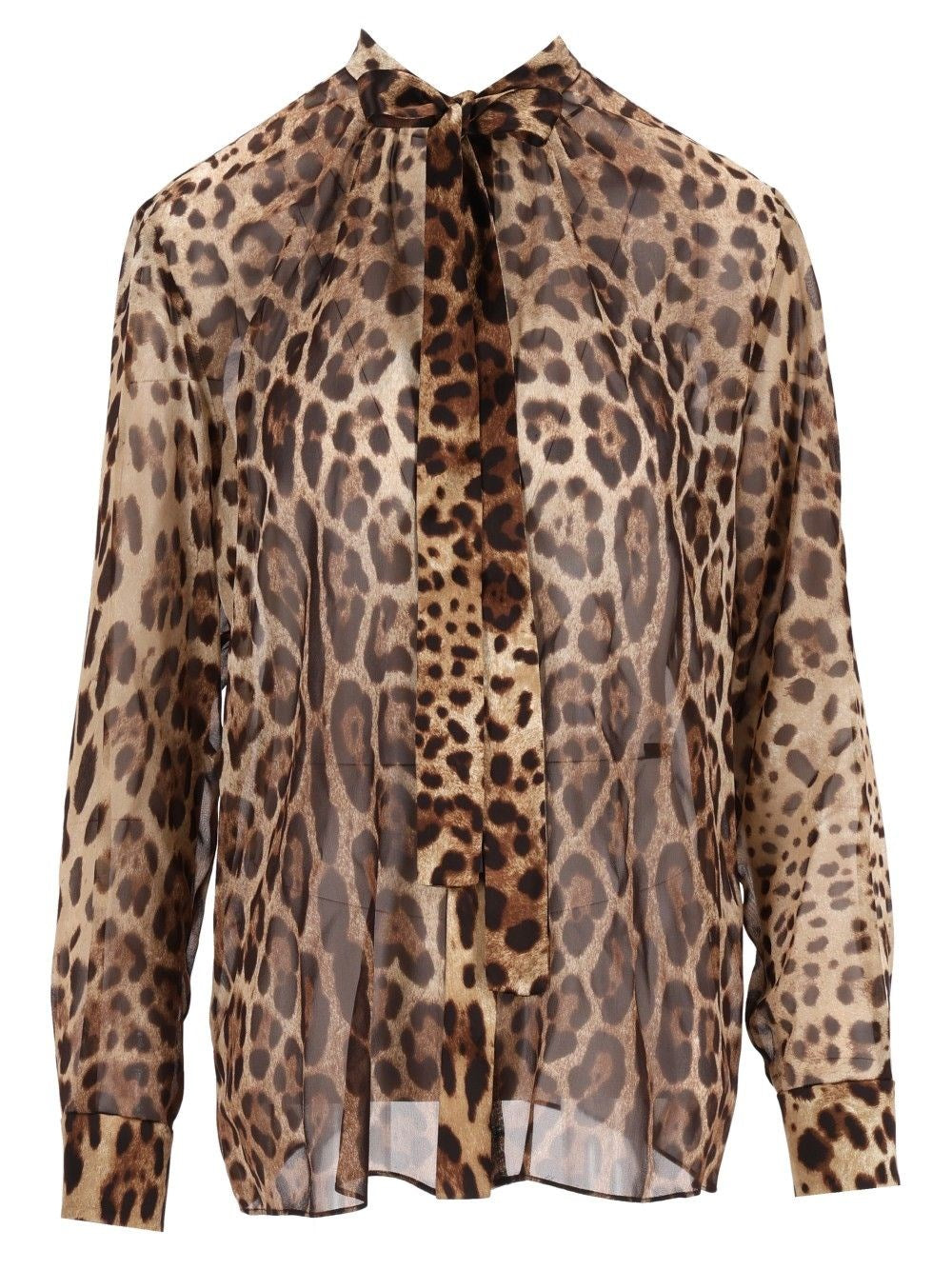 Dolce & Gabbana Women Leopard Print Chiffon Shirt DOLCE & GABBANA