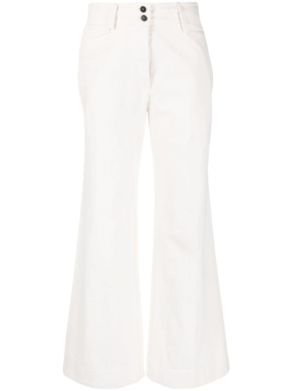 Forte_Forte Women White Wide Leg Trousers FORTE FORTE