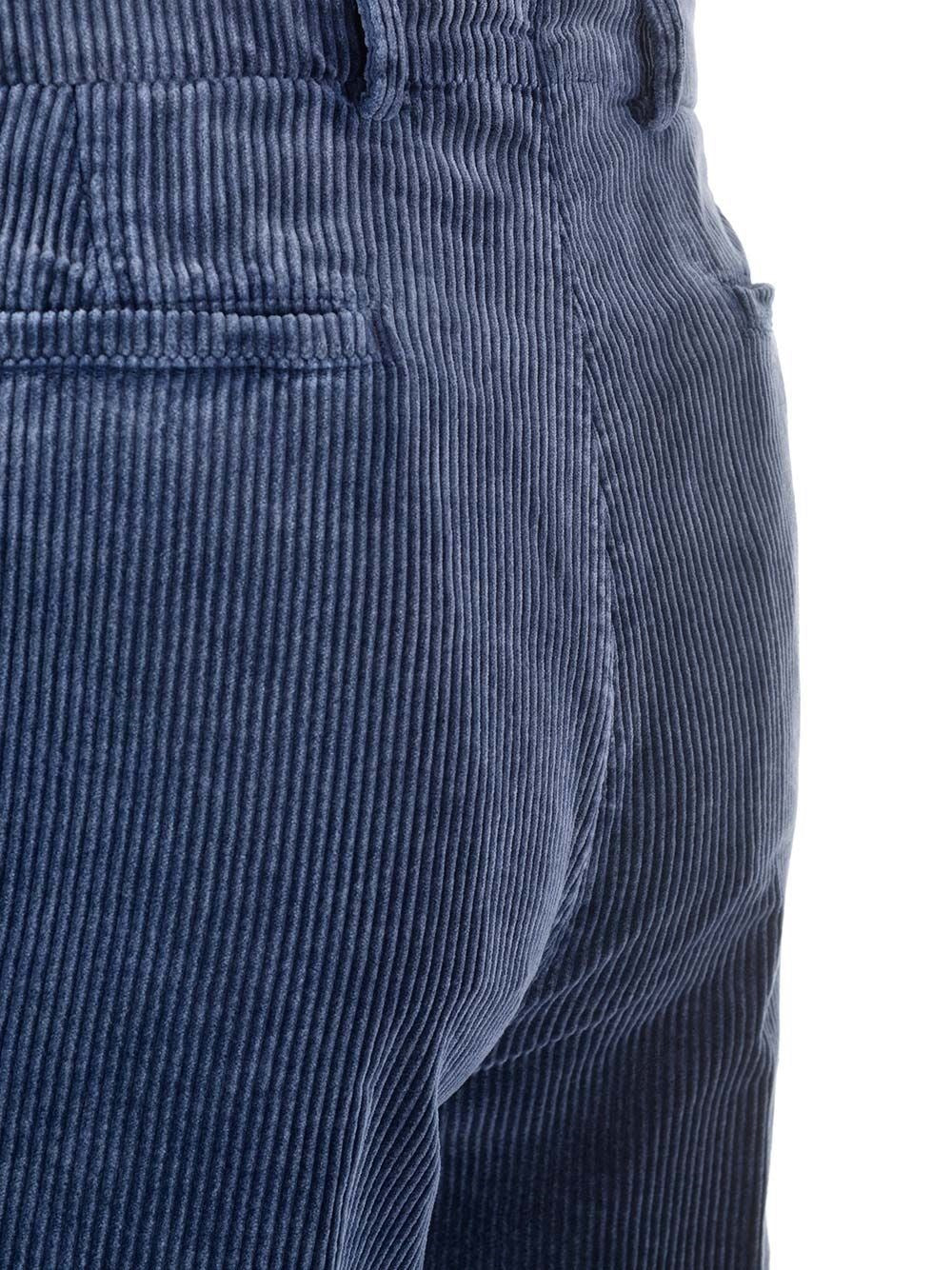 Brunello Cucinelli Men Blue Corduroy Trousers BRUNELLO CUCINELLI
