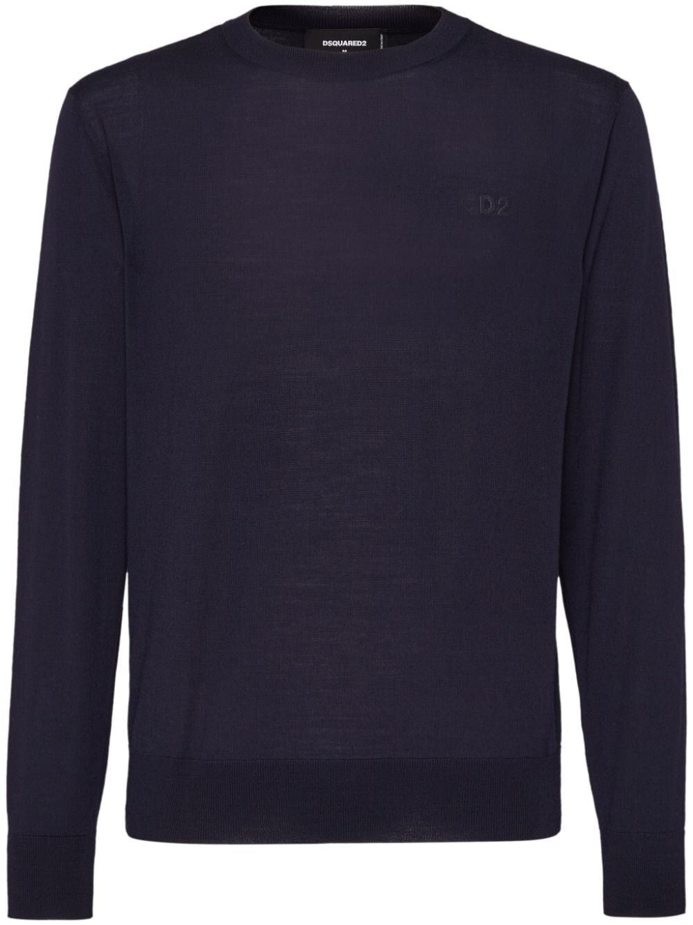 Dsquared2 Men `D2` Wool Crew-Neck Sweater DSQUARED2