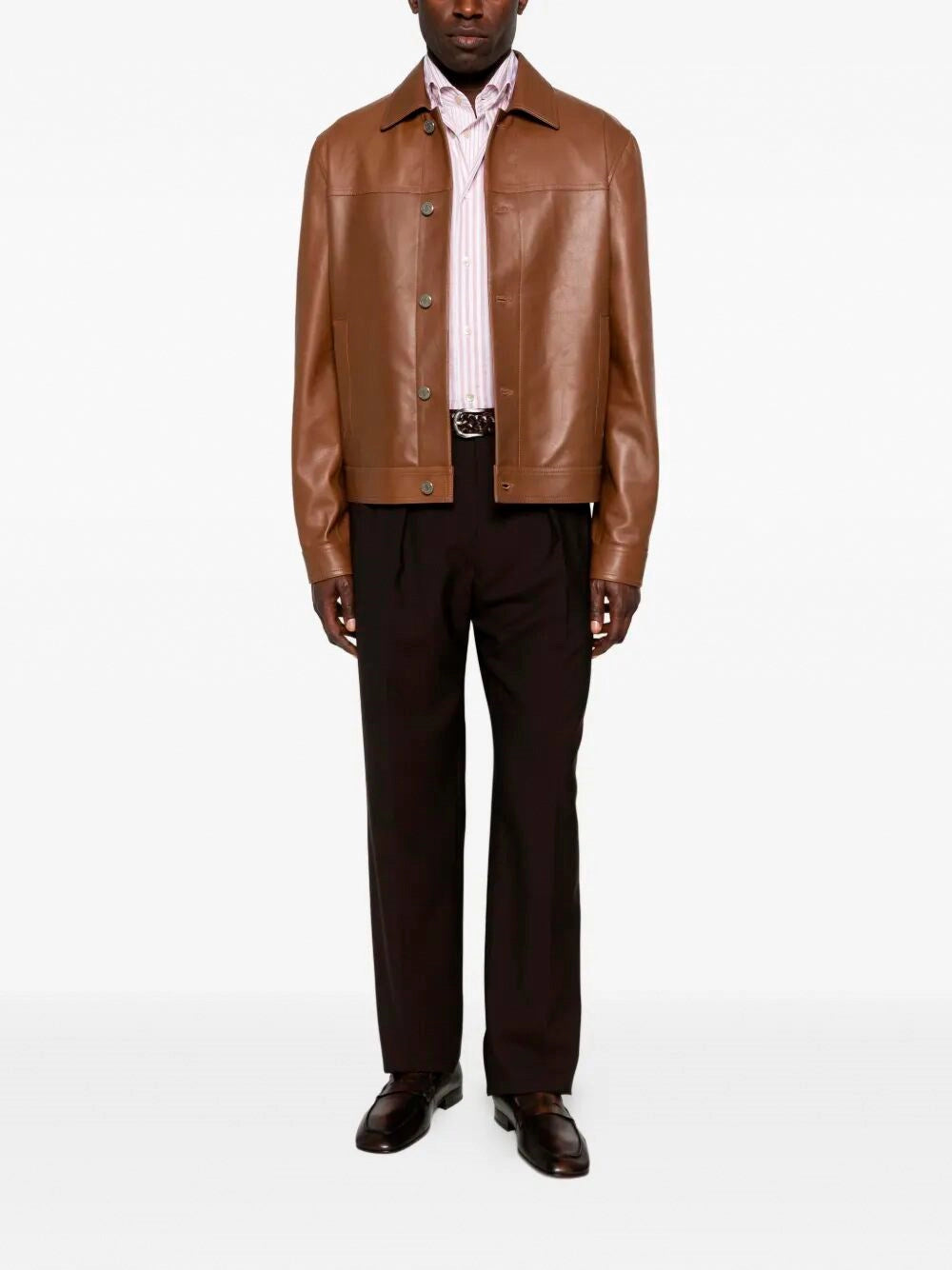 Jacob Cohen Men `Trucker` Leather Jacket JACOB COHEN