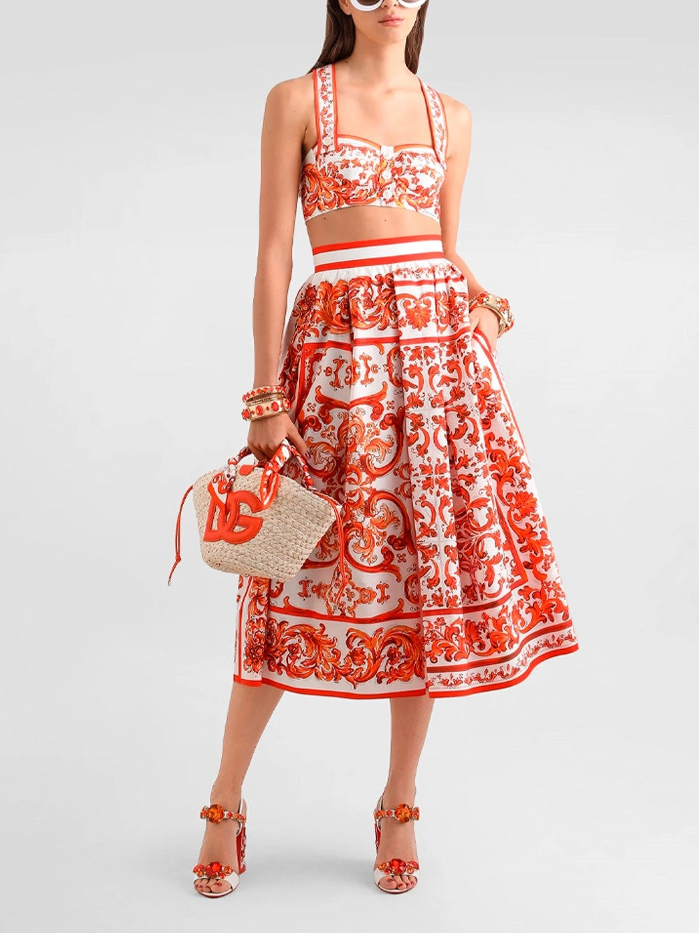 Dolce & Gabbana Women Maiolica-Print Skirt DOLCE & GABBANA