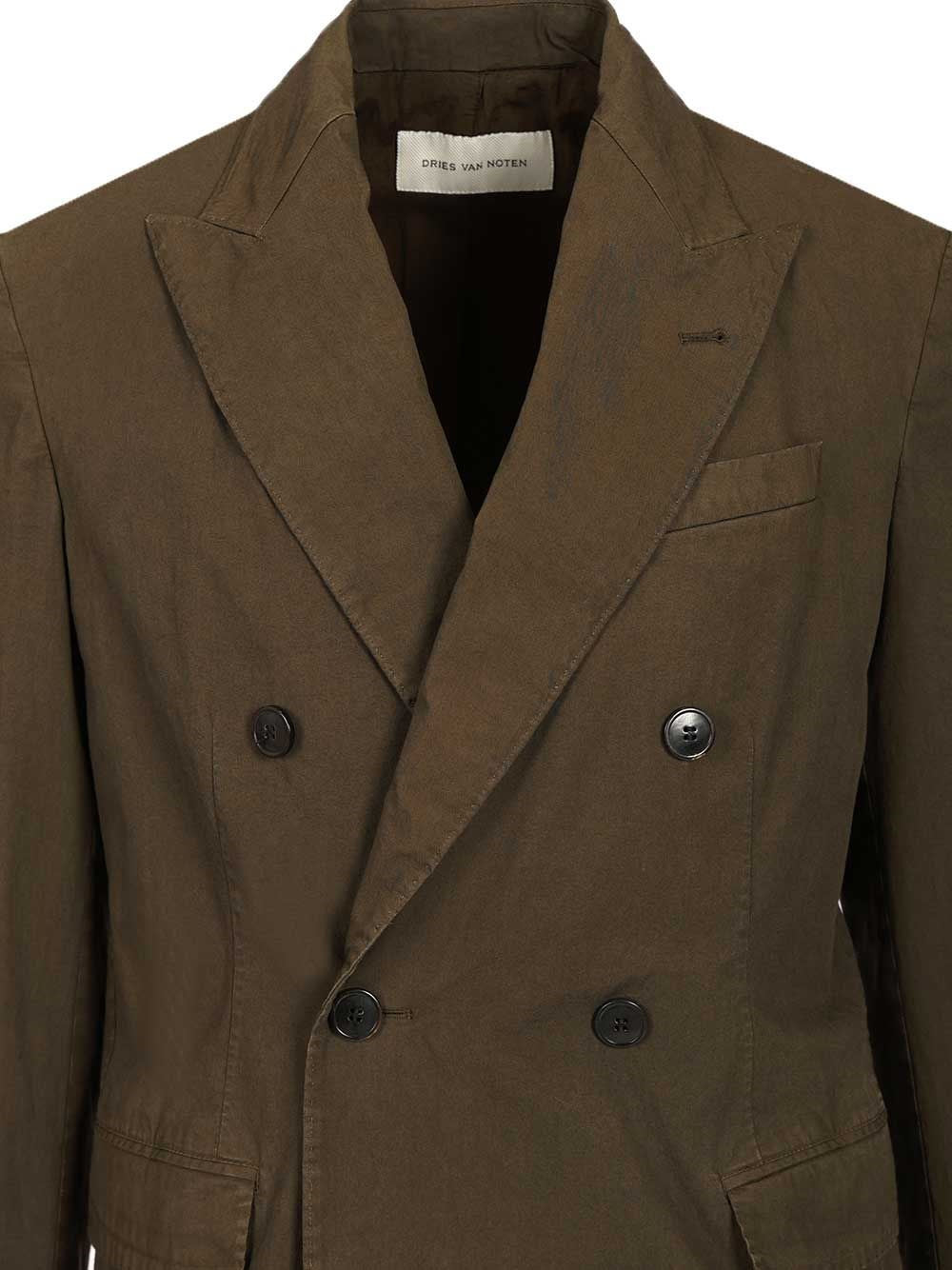 Dries Van Noten Men Double-Breasted Cotton Blazer DRIES VAN NOTEN