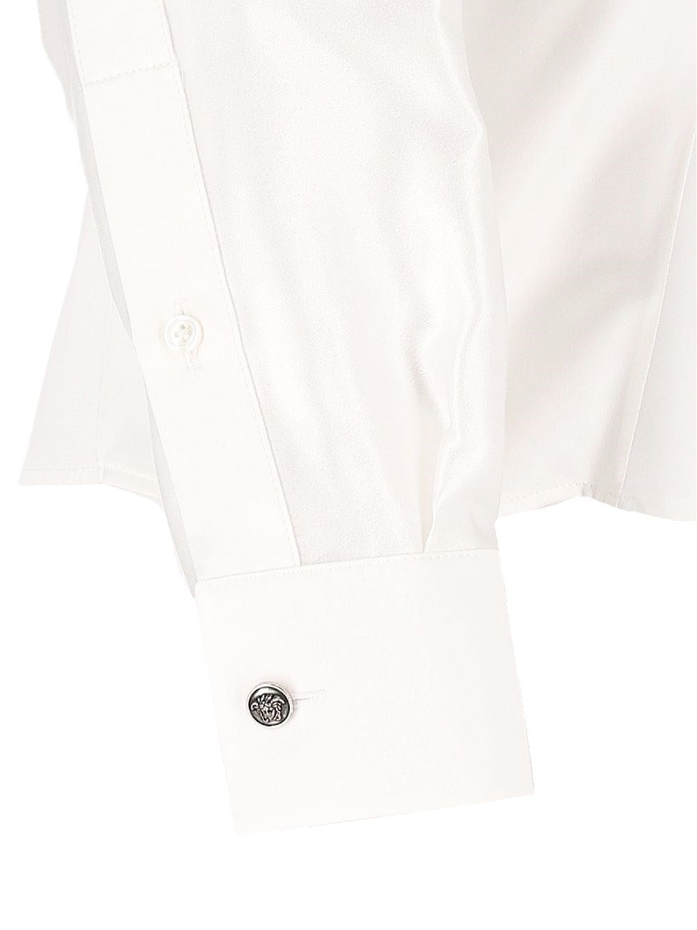 Versace Women Cotton Poplin Shirt With Embroidered Collar VERSACE