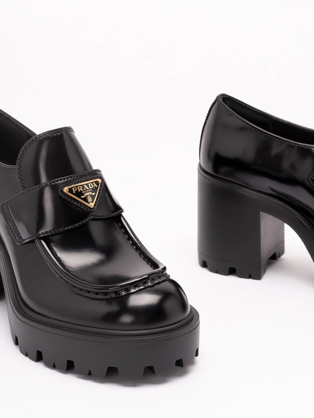 Prada Women Brushed Leather Loafers