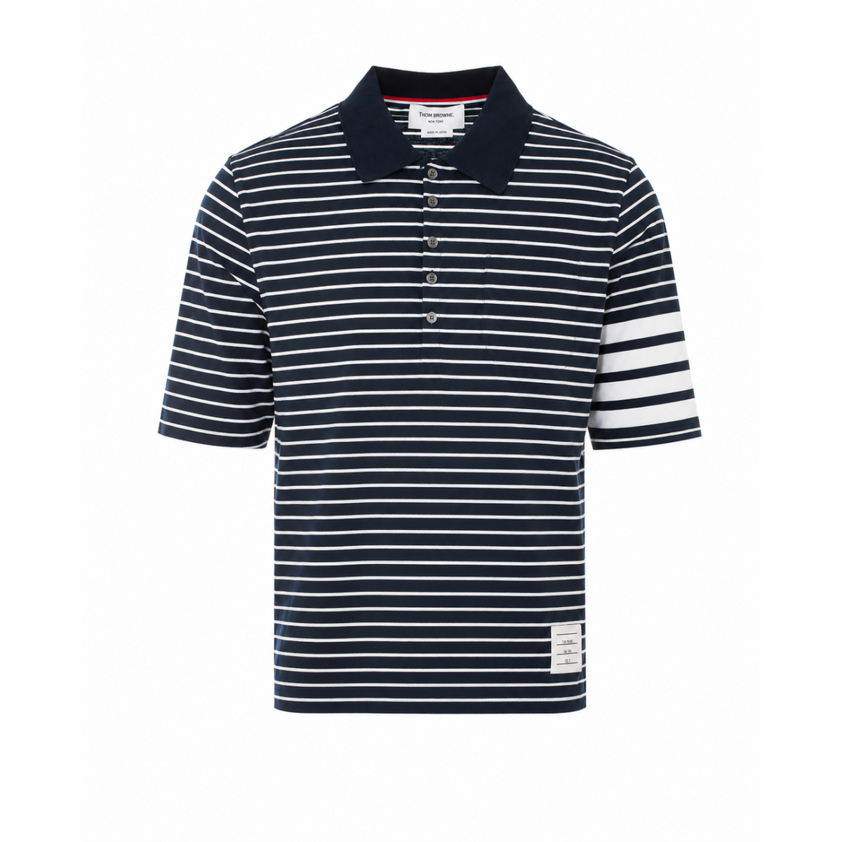 Thom Browne Men Thom Browne Men 4-Bar Striped Polo THOM BROWNE