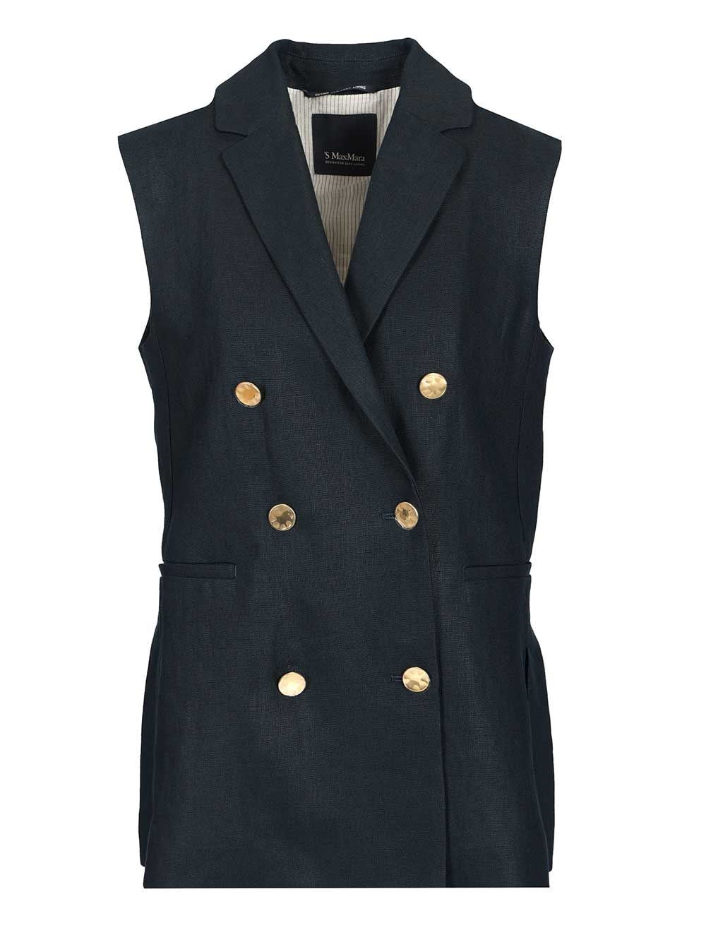 'S Max Mara Women Double-Breasted Vest S MAX MARA