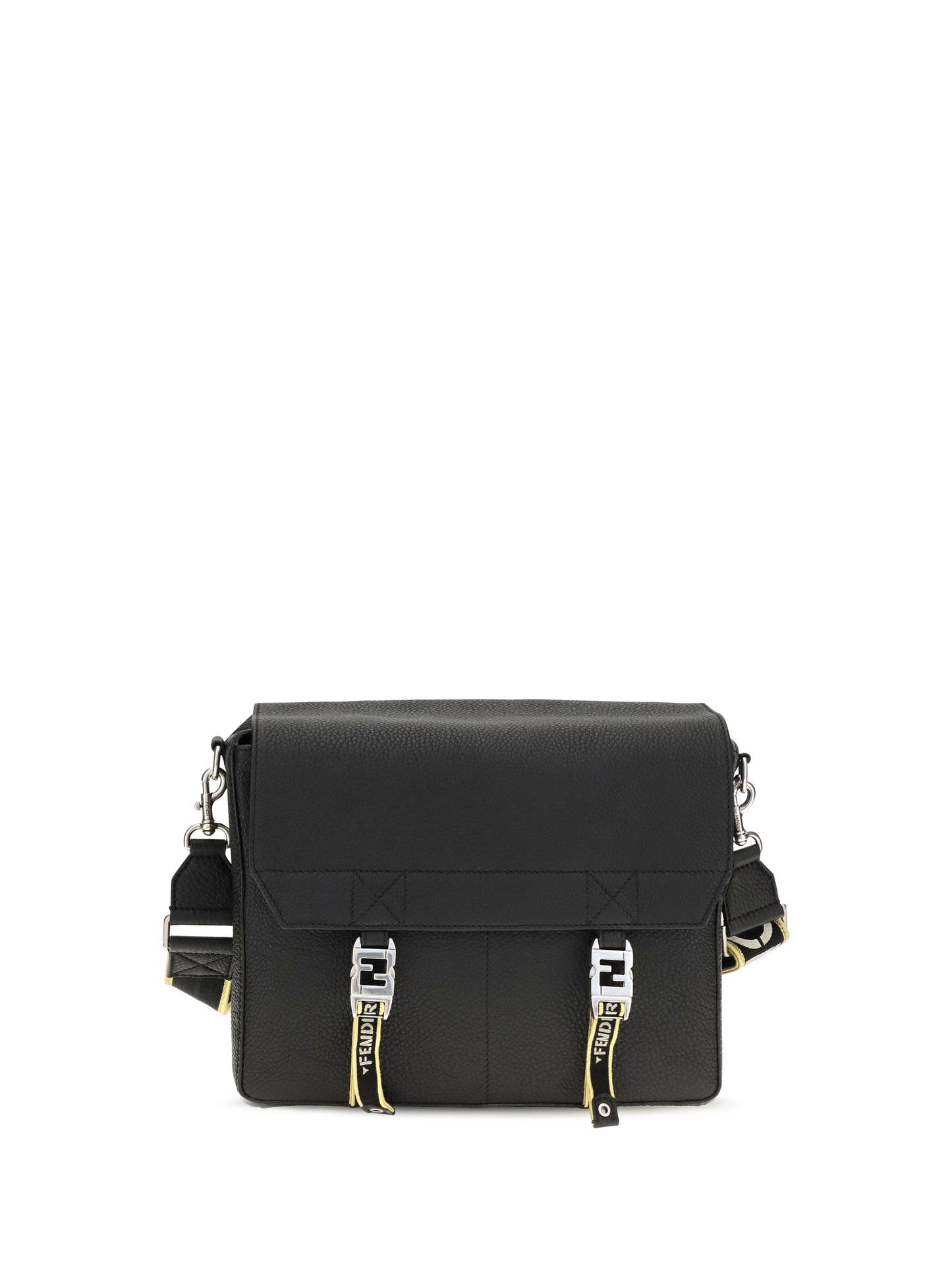 Fendi Men Flow Mess Medium Roman Leather Crossbody Bag FENDI