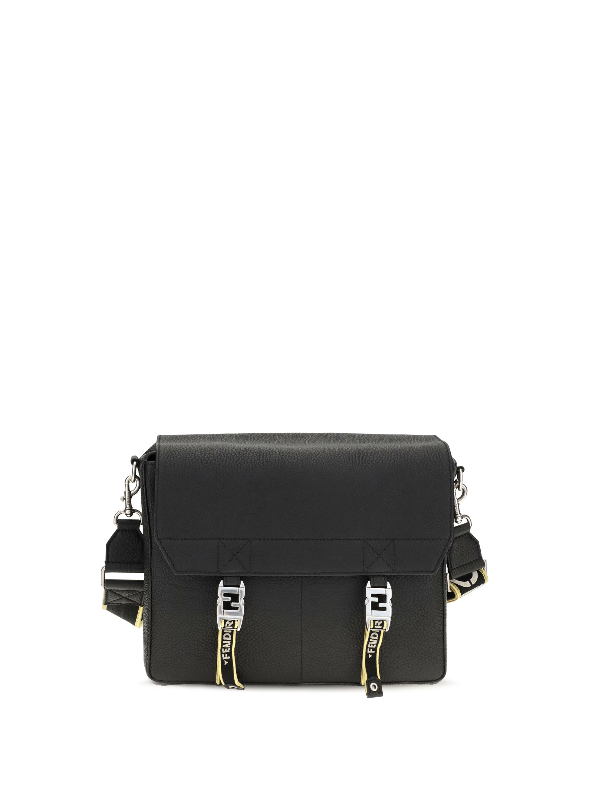 Fendi Men Flow Mess Medium Roman Leather Crossbody Bag FENDI
