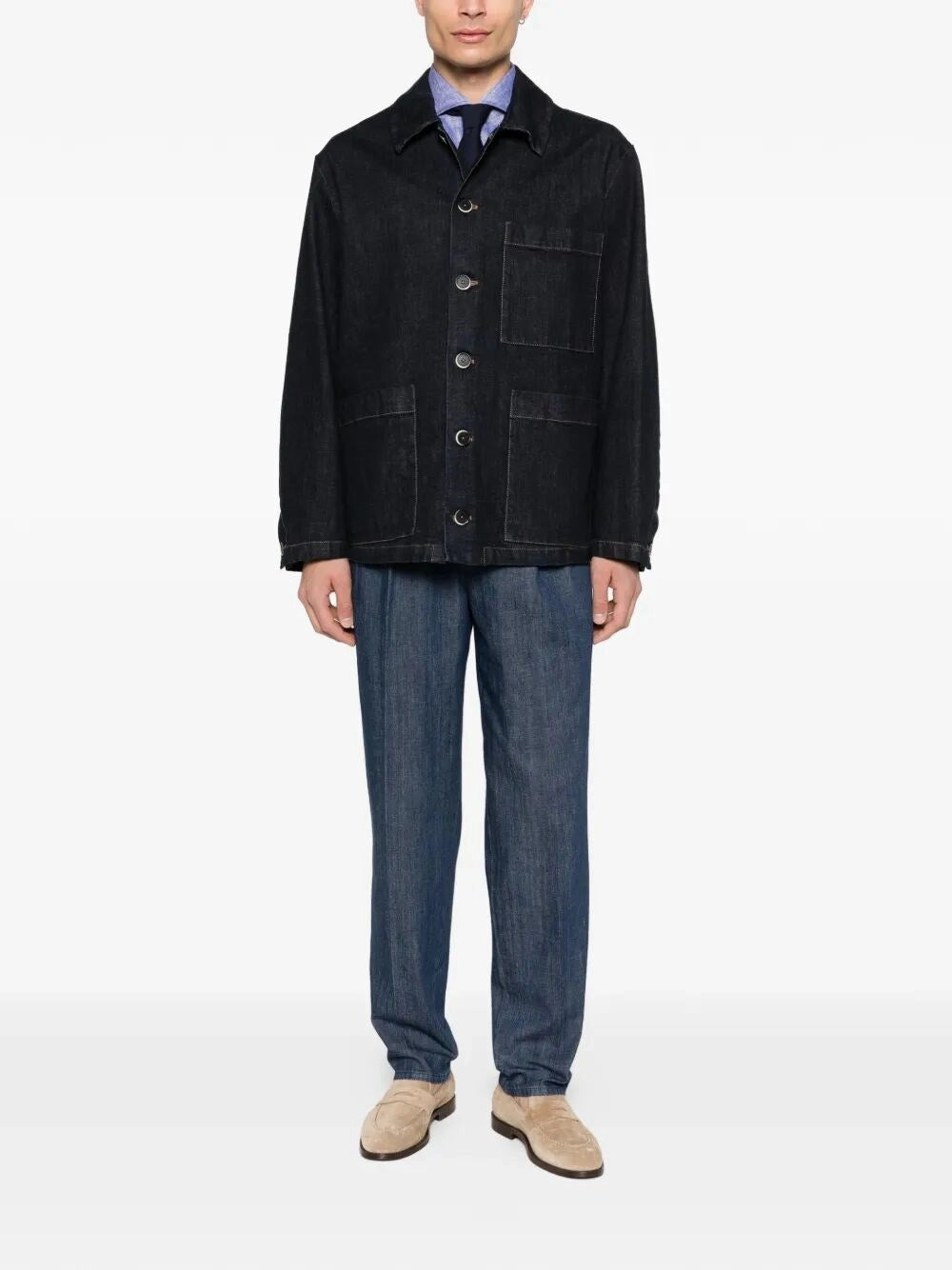 Brunello Cucinelli Men Linen Shirt BRUNELLO CUCINELLI