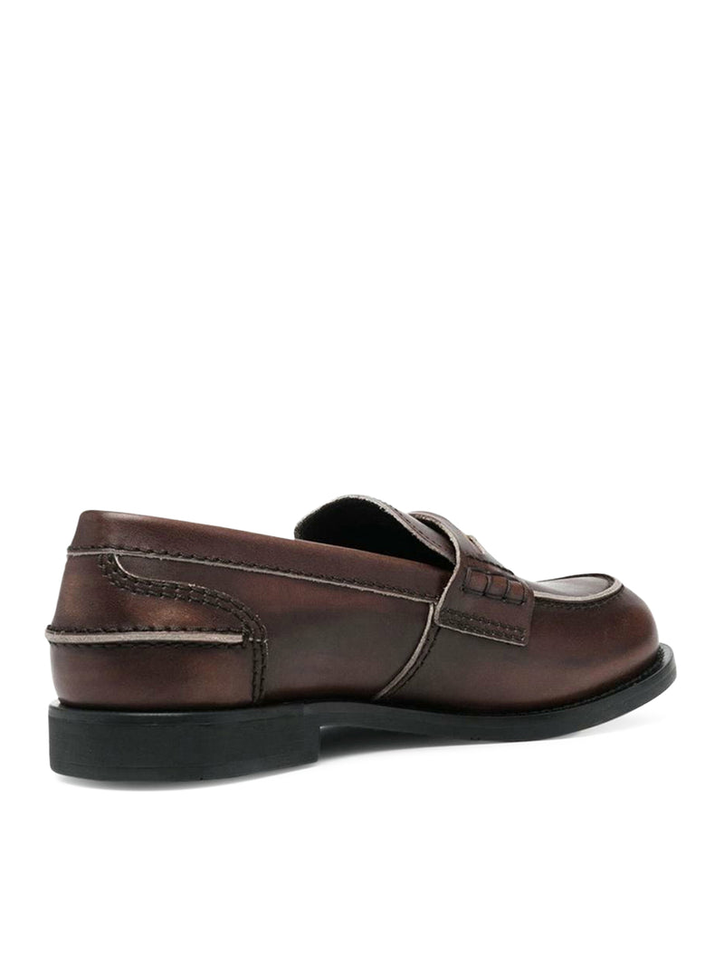 Miu Miu Women Vintage Effect Leather Loafers MIU MIU