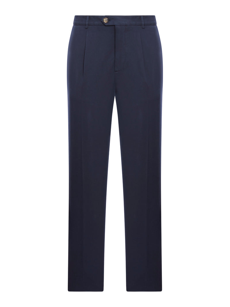 Brunello Cucinelli Men Brunello Cucinelli Leisure-Fit Pleated Gabardine Trousers BRUNELLO CUCINELLI
