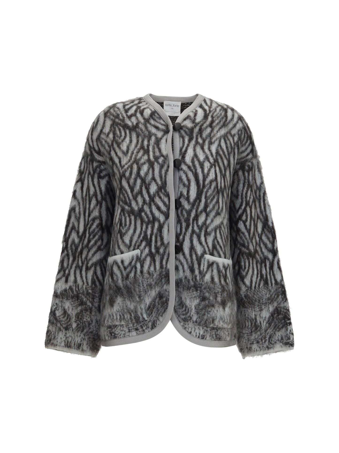 Forte_Forte Women Heron Feather Motif Brushed Cardigan FORTE FORTE