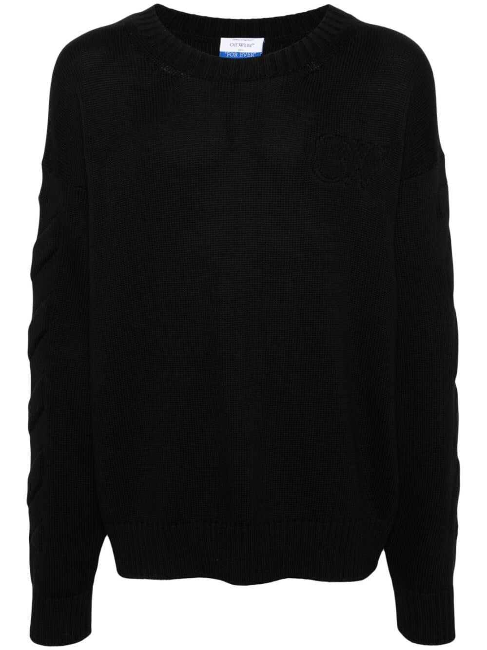 Off White Men `3D Diag` Knit Crew-Neck Sweater OFF-WHITE