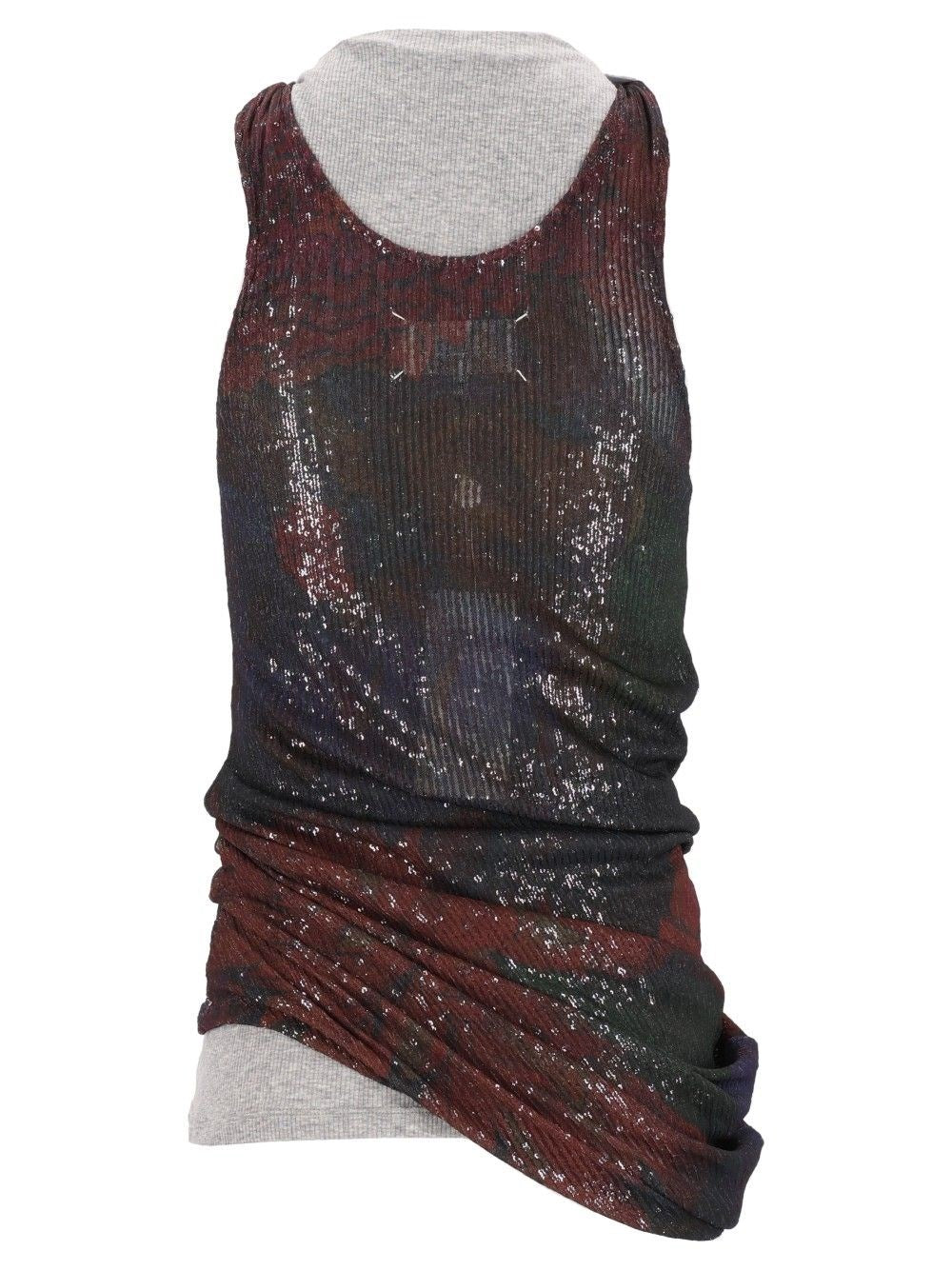 Maison Margiela Women Printed Draped Top MAISON MARGIELA