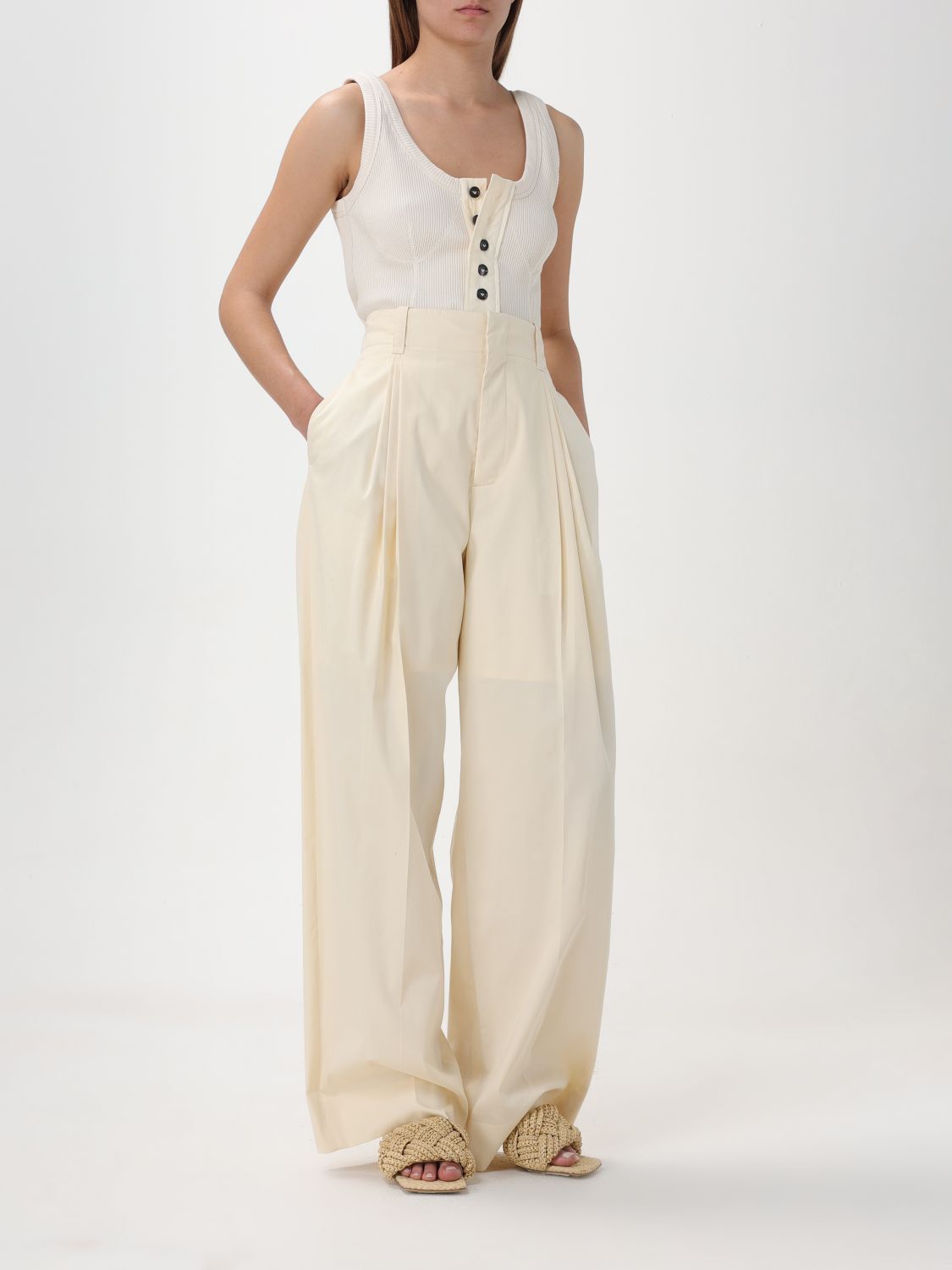 Bottega Veneta Top Woman Yellow Cream BOTTEGA VENETA