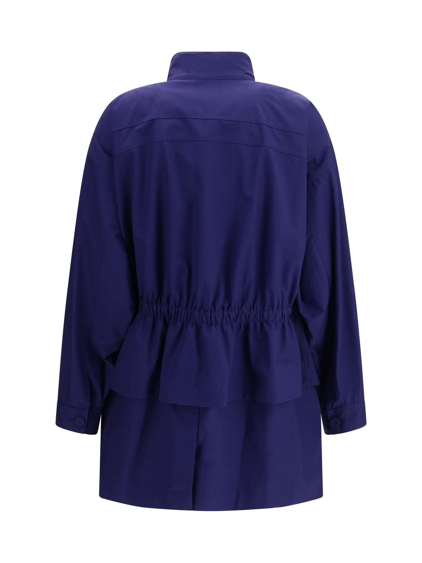 Fendi Women Midi Poplin Parka Blouson In Cotton With Logo Embroidery FENDI