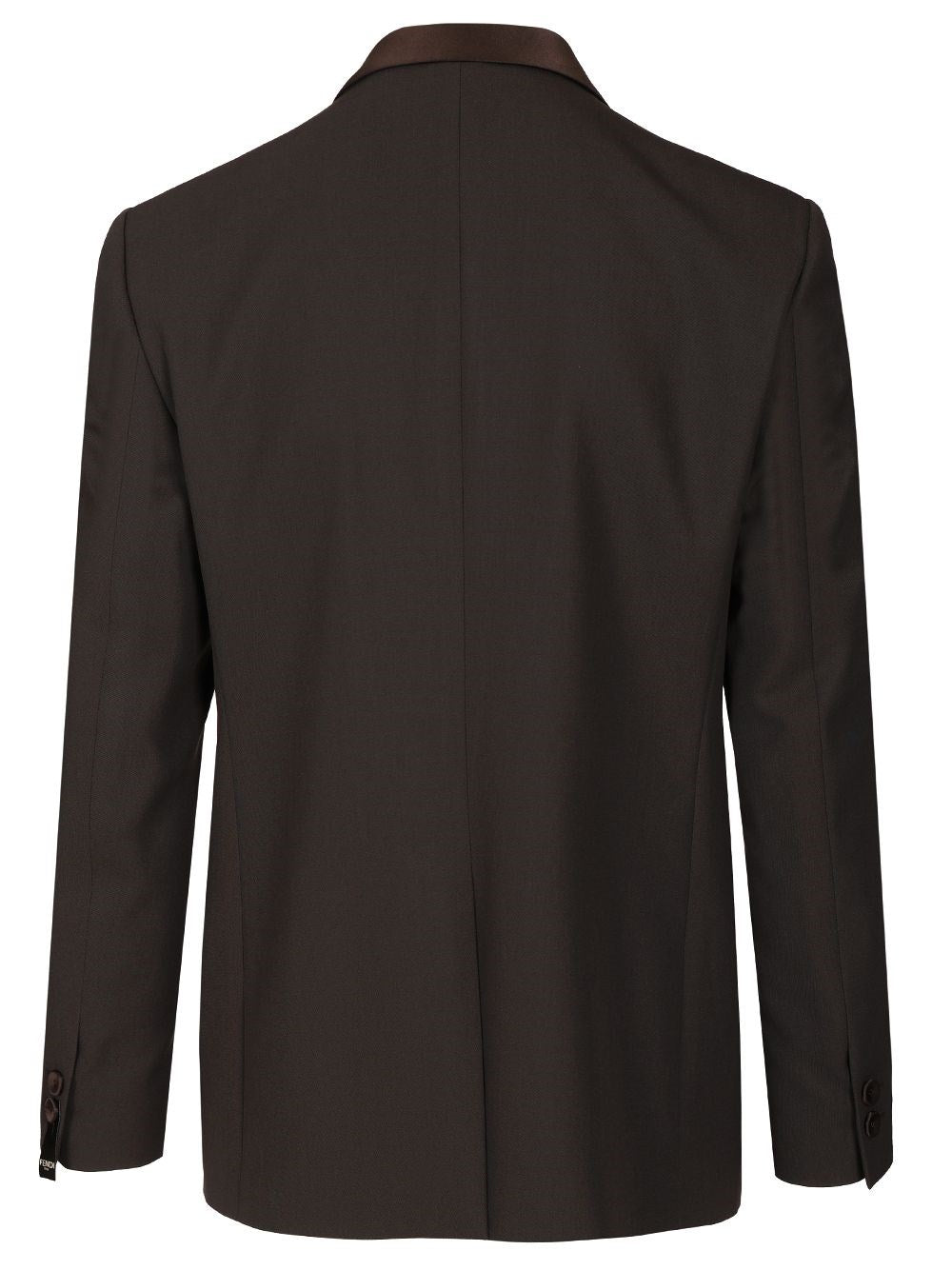 Fendi Men Brown Wool Crepe Blazer FENDI
