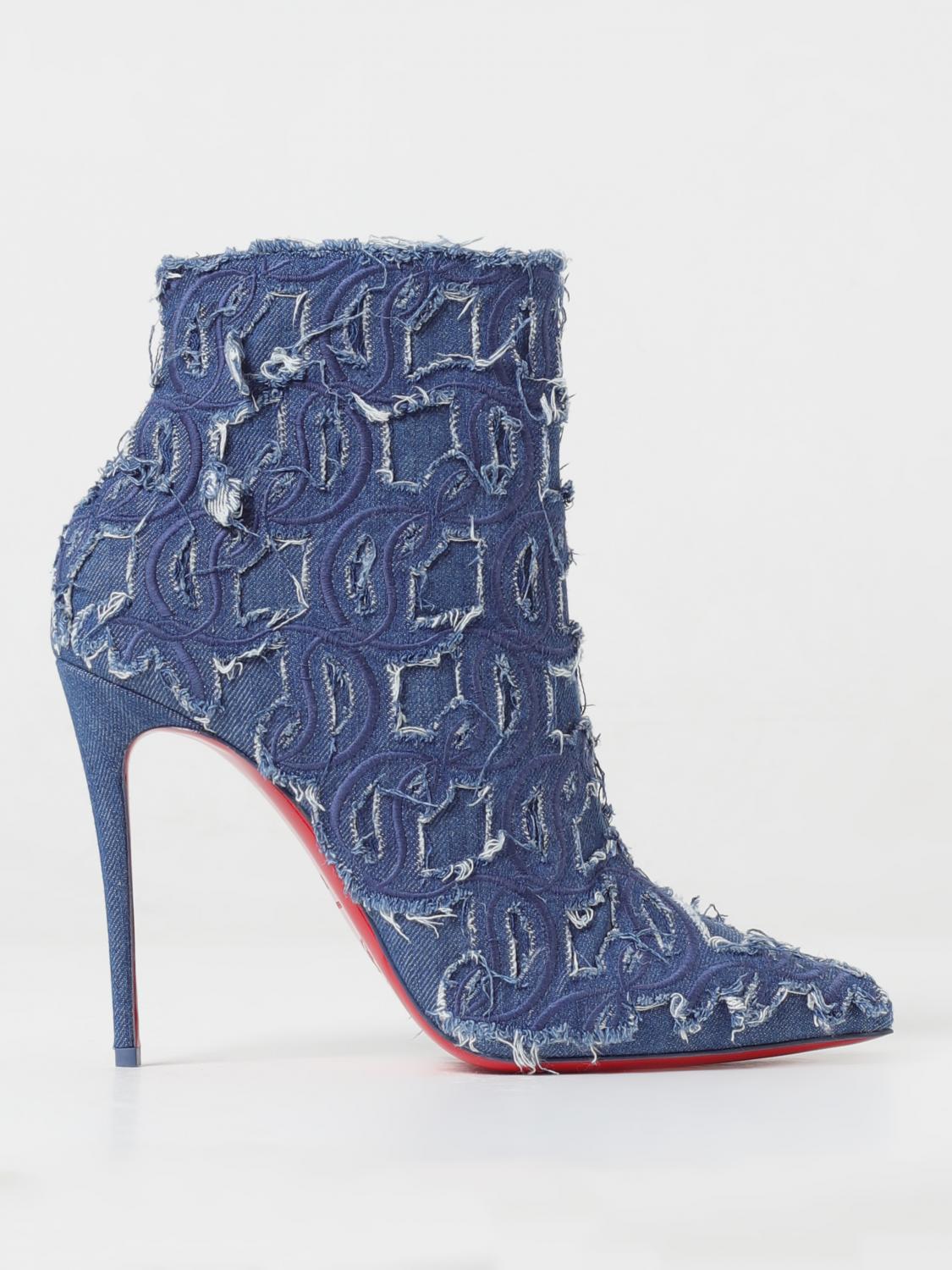 Christian Louboutin Flat Ankle Boot Woman Blue