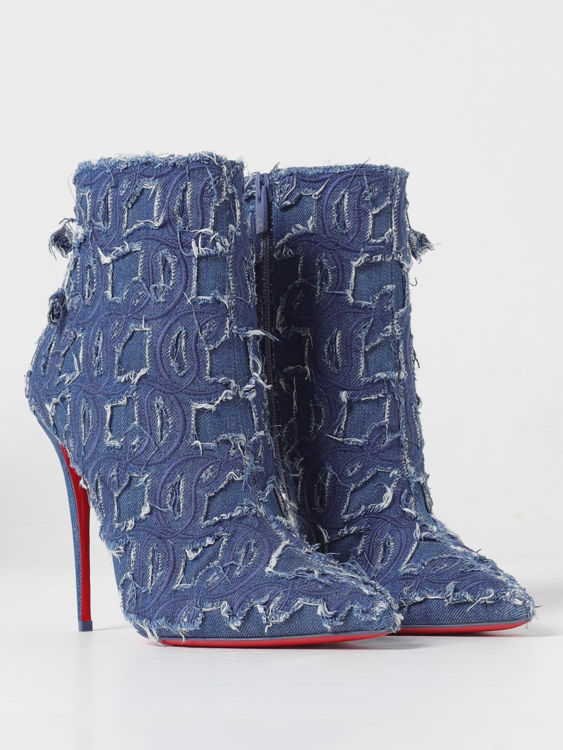 Christian Louboutin Flat Ankle Boot Woman Blue