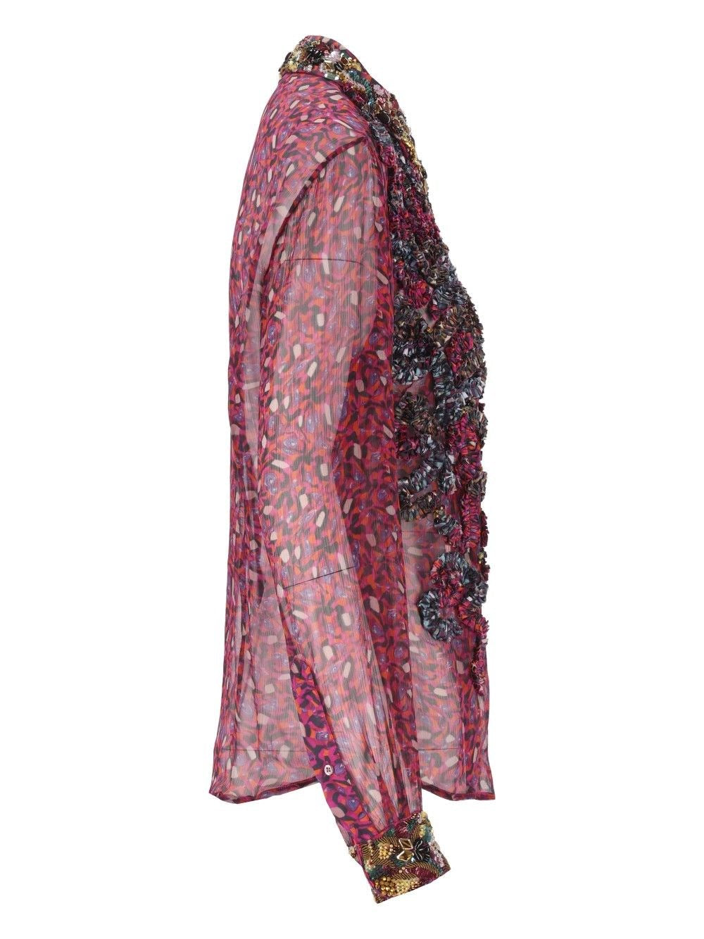 Dries Van Noten Women Sequin-Embellished Ruffled Shirt DRIES VAN NOTEN