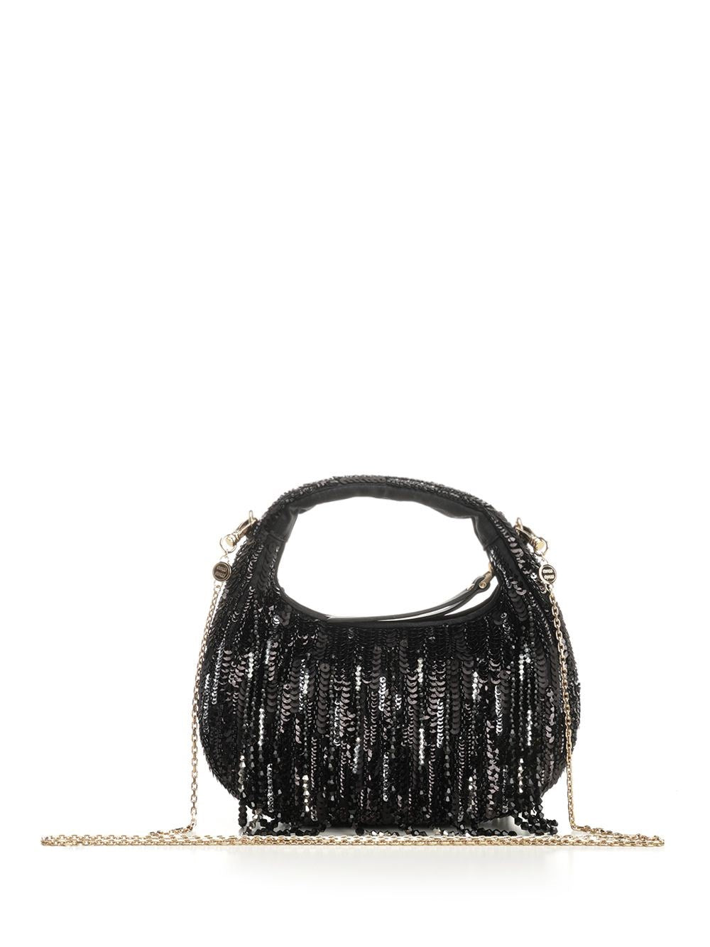 Miu Miu Women "Wander" Mini Satin Bag With Crystal And Sequin Fringes MIU MIU