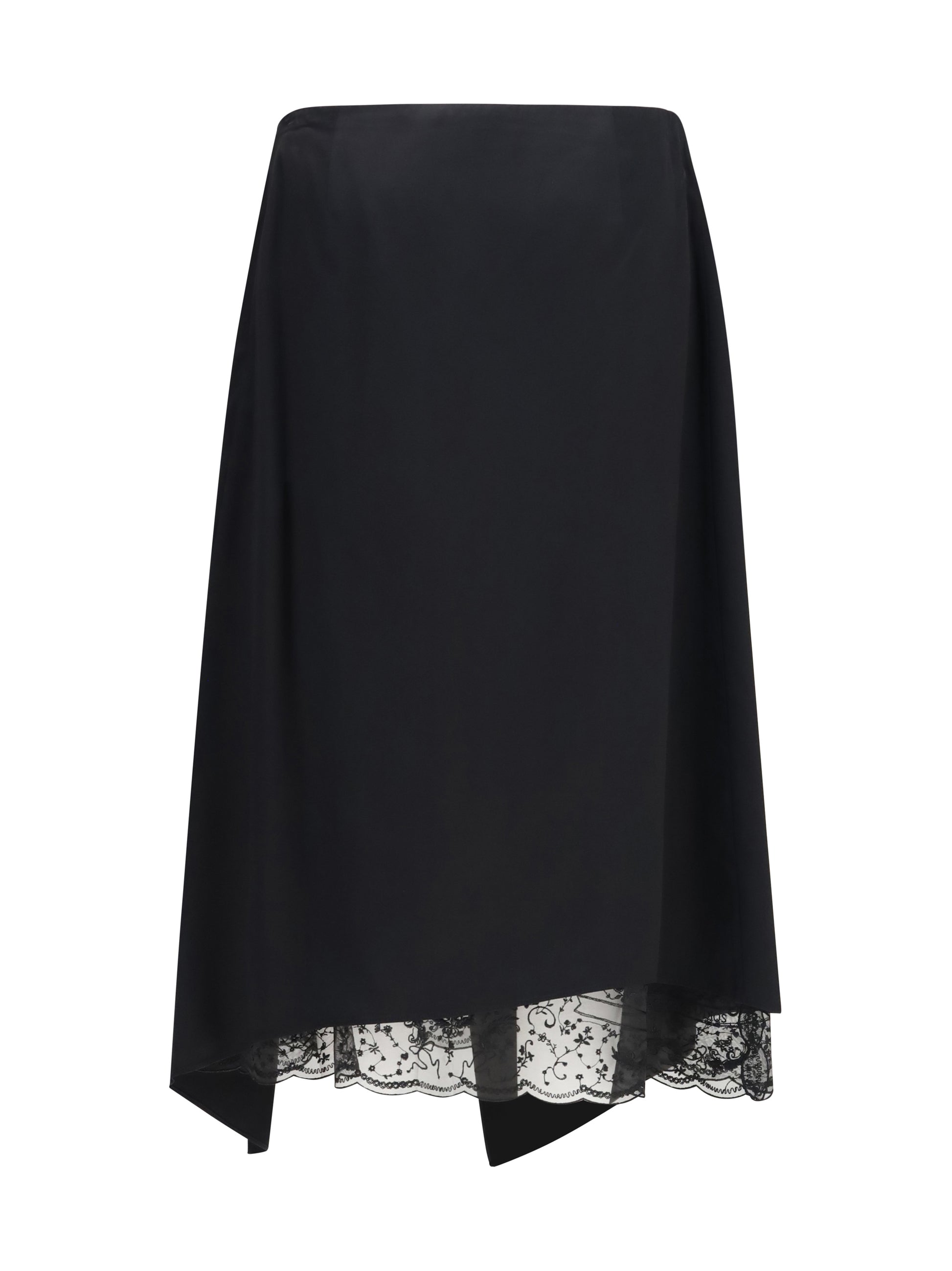 Acne Studios Women Layered Satin Skirt With Lace Details ACNE STUDIOS