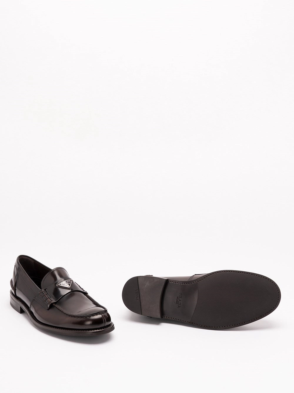 Prada Men Brushed Leather Loafers