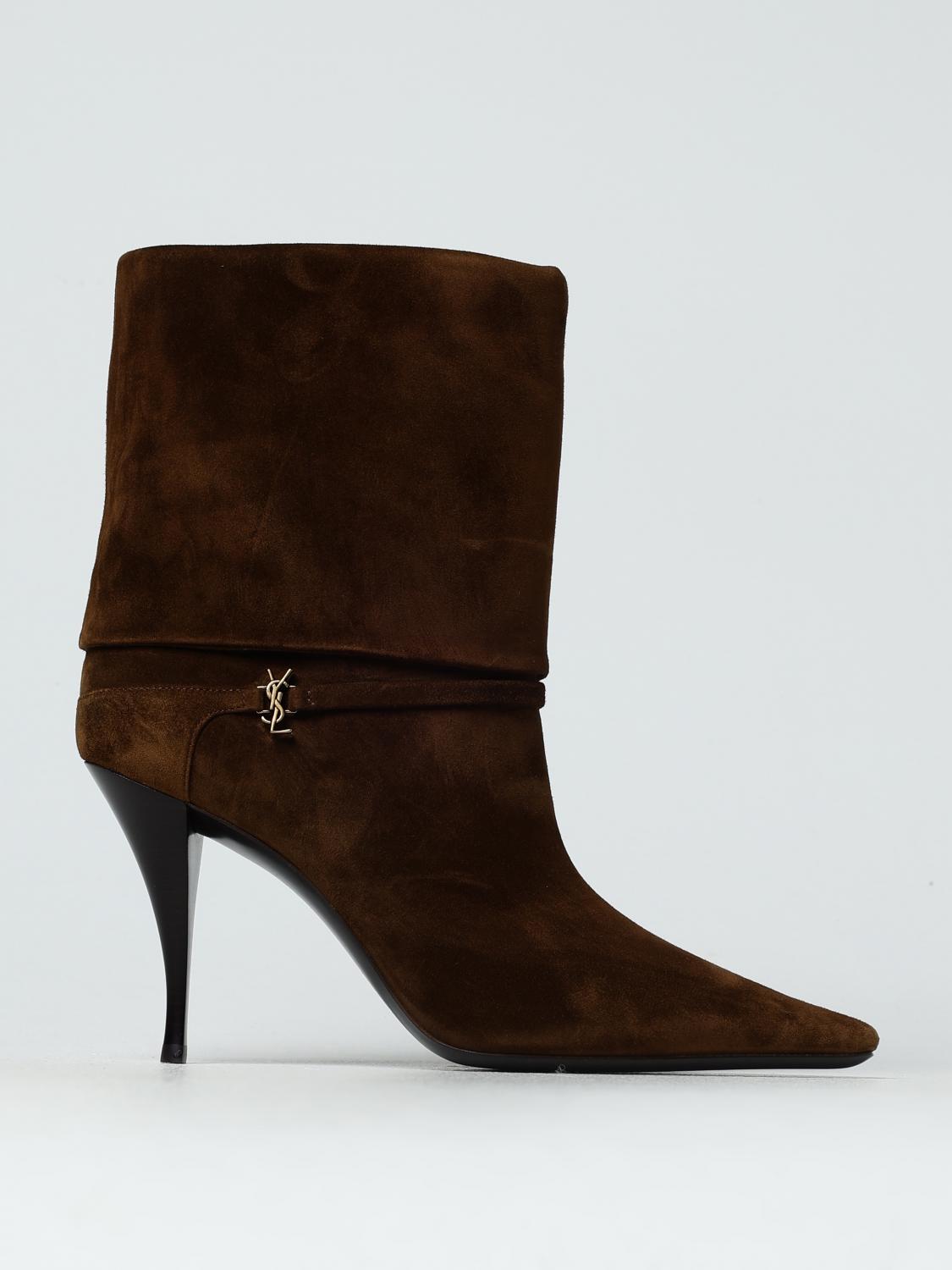 Saint Laurent Flat Ankle Boot Woman Brown SAINT LAURENT