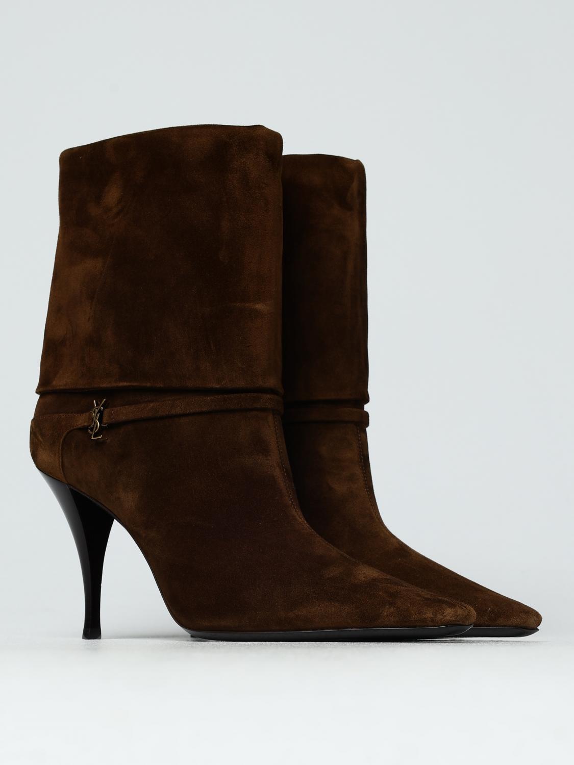 Saint Laurent Flat Ankle Boot Woman Brown SAINT LAURENT
