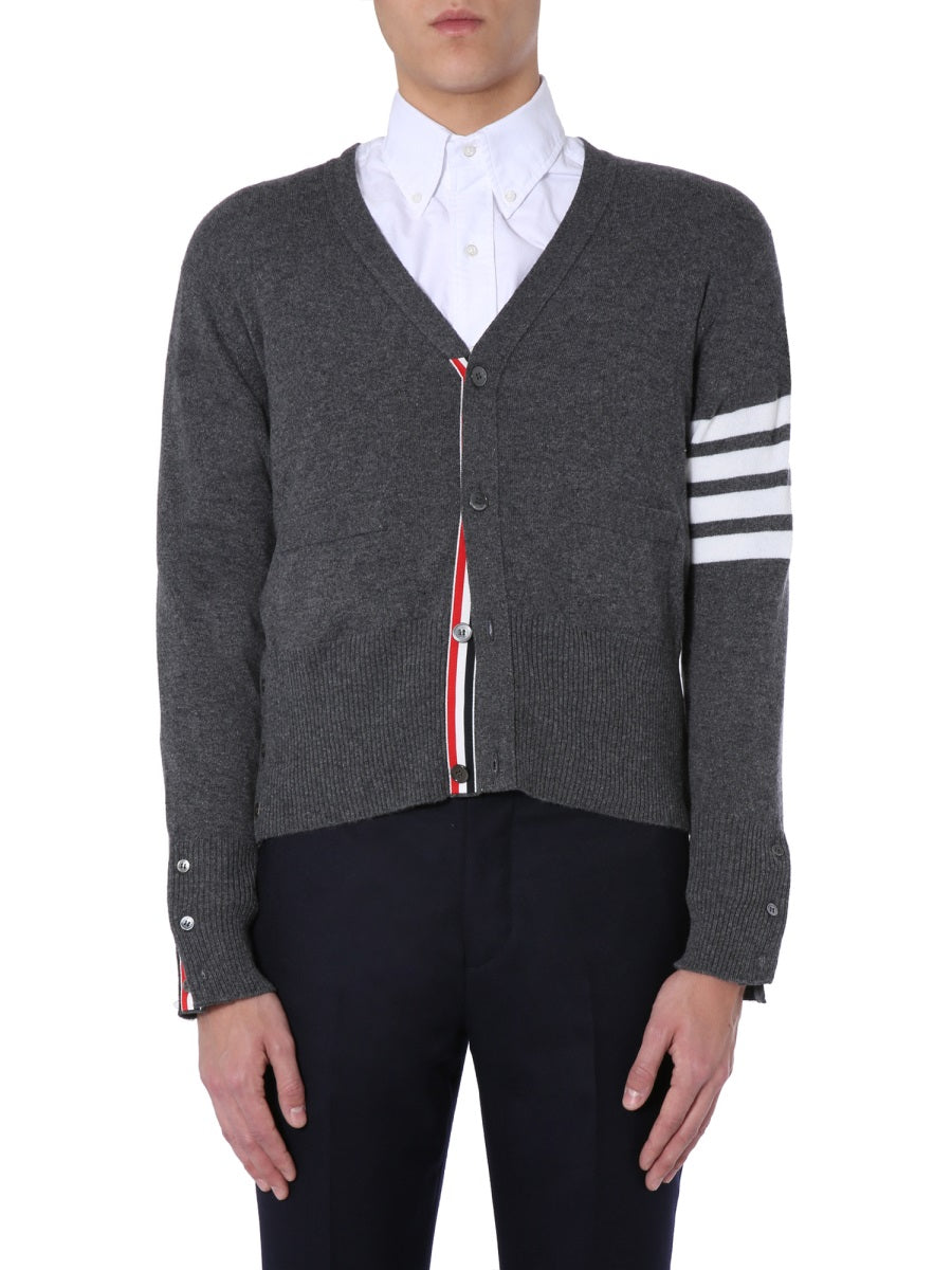 Thom Browne Men V-Neck Cardigan THOM BROWNE