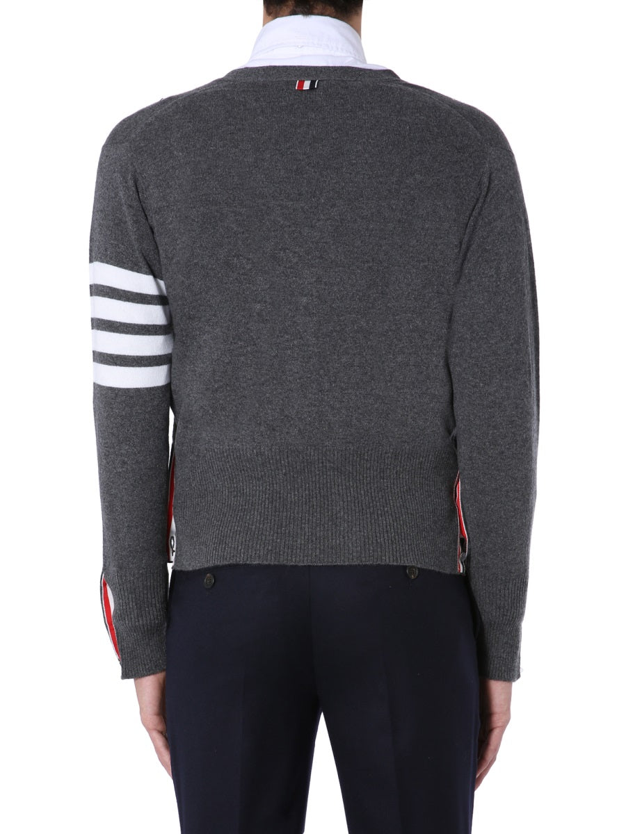 Thom Browne Men V-Neck Cardigan THOM BROWNE