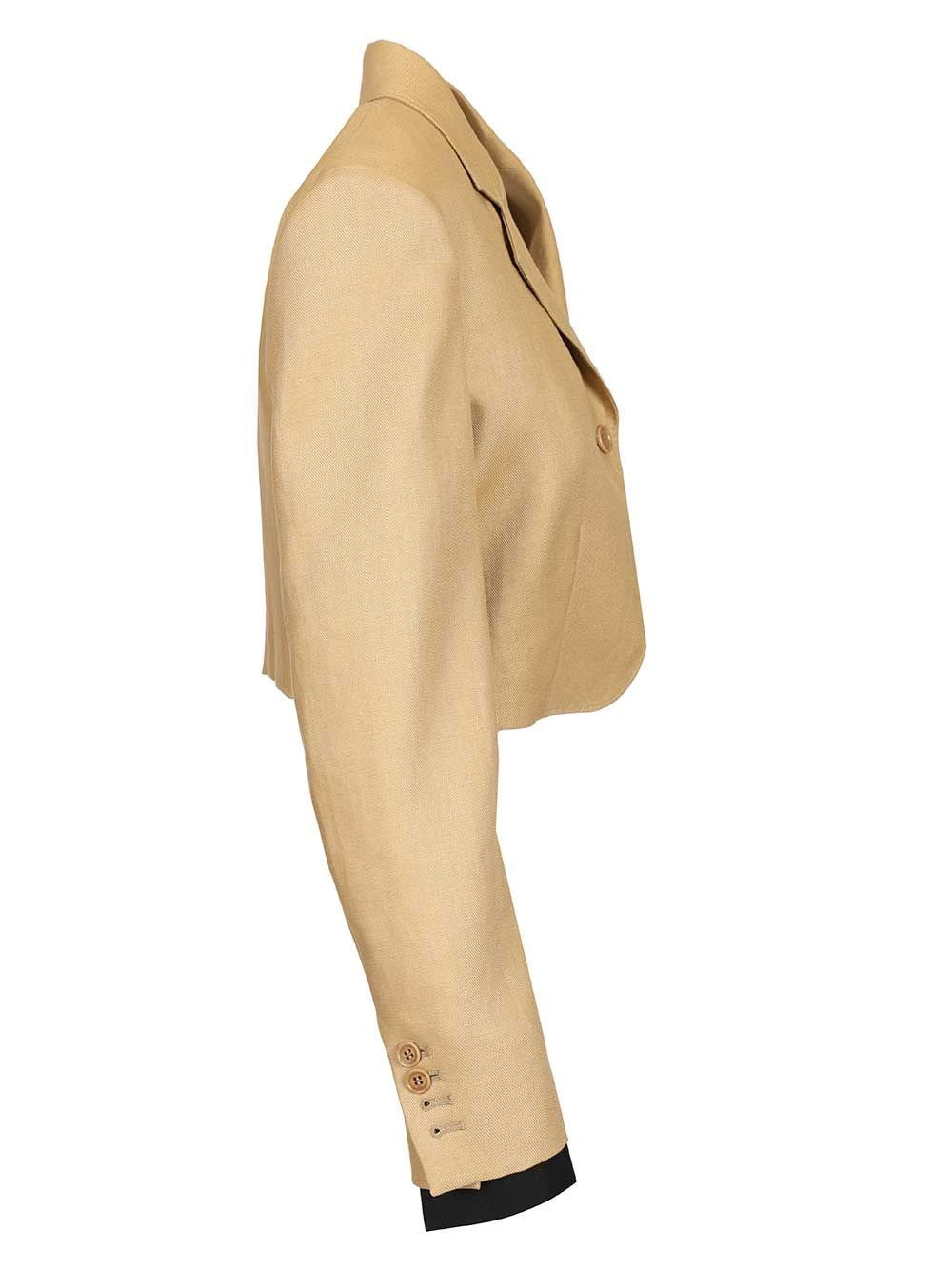 Max Mara Women Linen Diagonal Crop Jacket MAX MARA