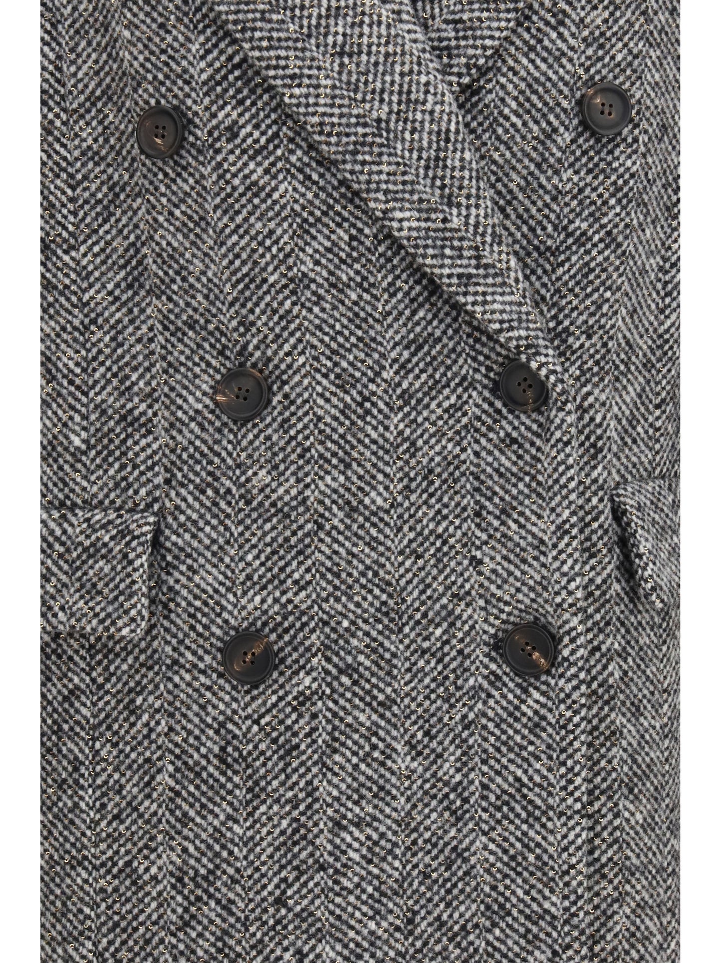 Brunello Cucinelli Women Double-Breasted Wool And Alpaca Blend Coat With Sequins BRUNELLO CUCINELLI