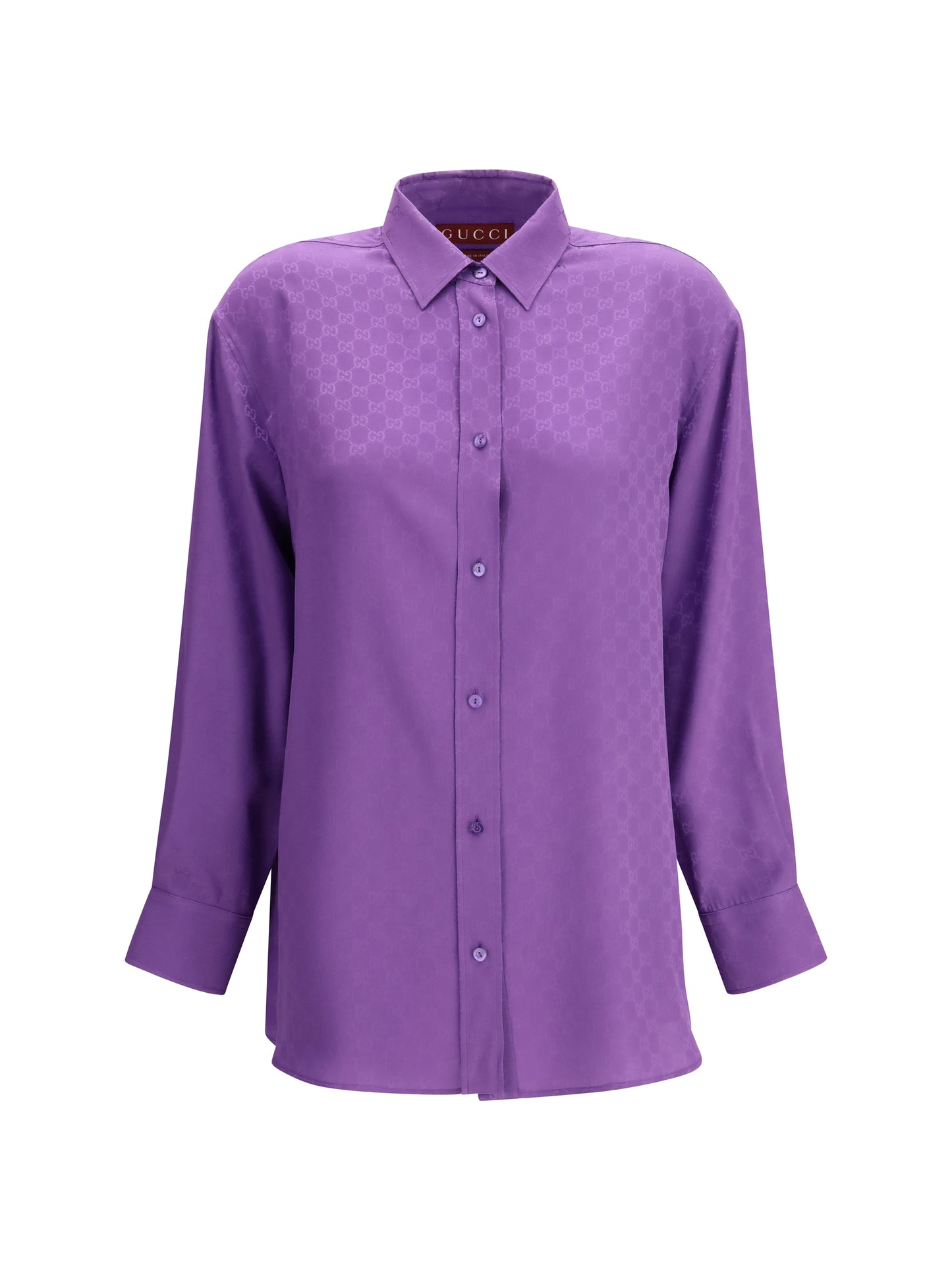 Gucci Women Gg Supreme Print Silk Shirt GUCCI