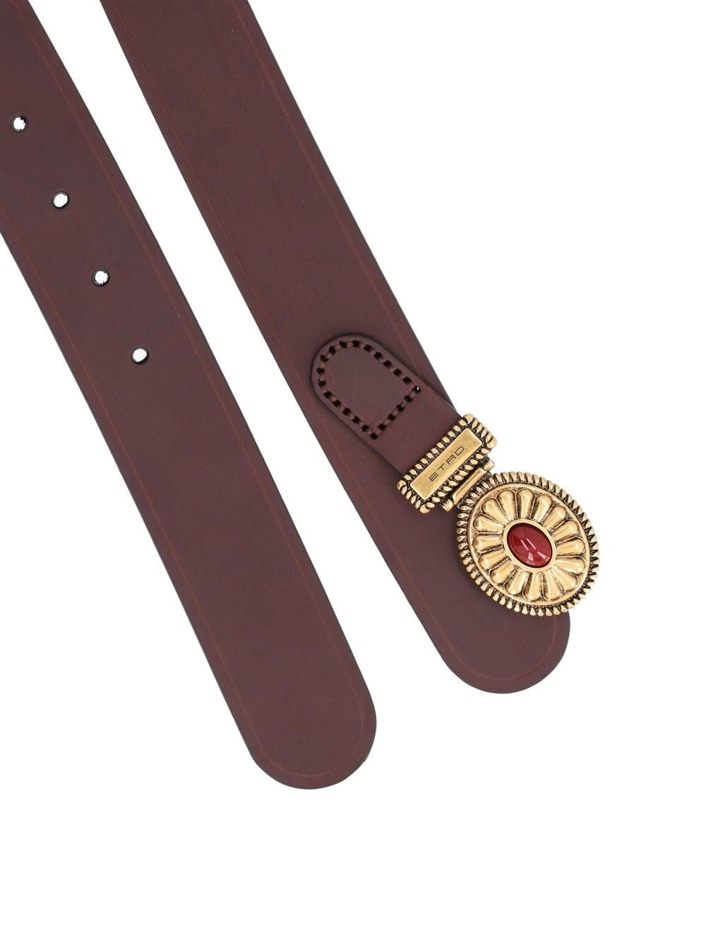 Etro Women Leather Belt With Crystals ETRO