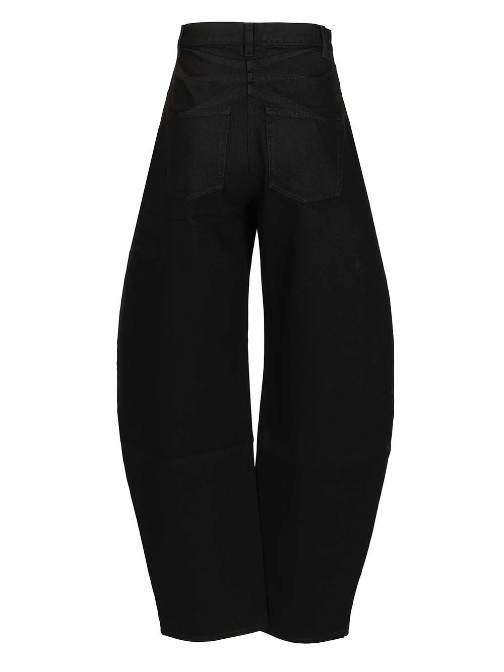 Alaïa Women Black Denim Rounded Jeans ALAIA