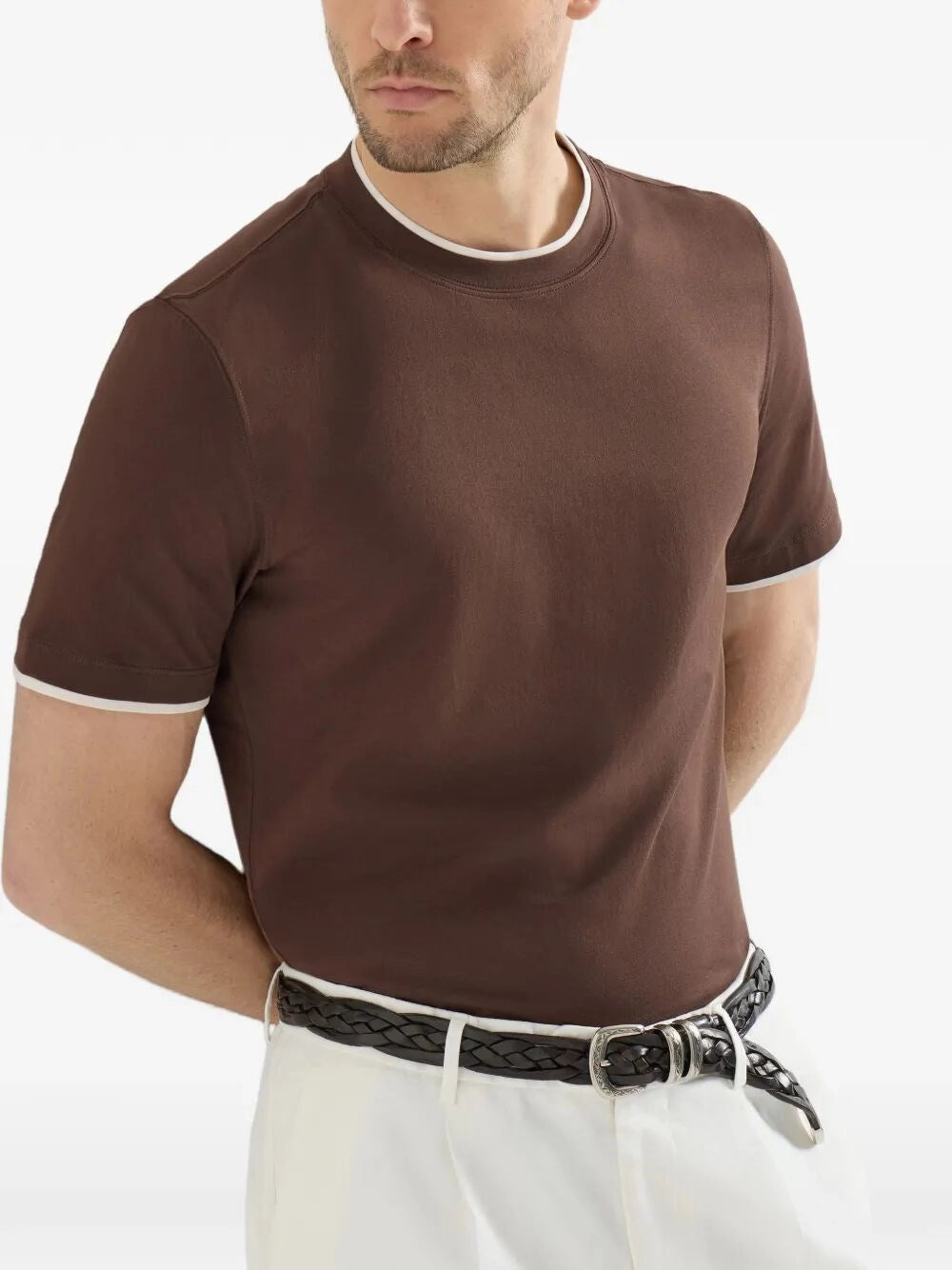 Brunello Cucinelli Men T-Shirt With Faux-Layering BRUNELLO CUCINELLI