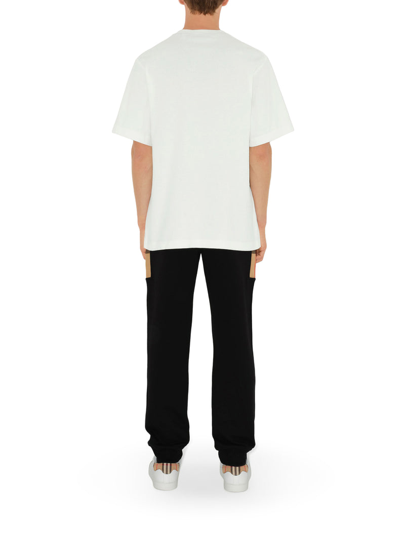 Burberry Men Cotton Jogging Trousers With Check Inserts BURBERRY