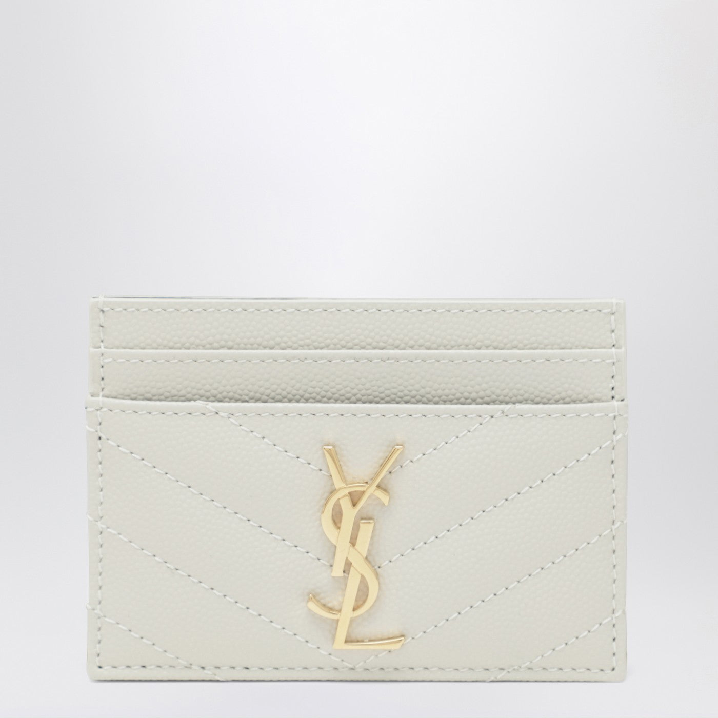 Saint Laurent Cassandre Card Holder In Cream Women SAINT LAURENT
