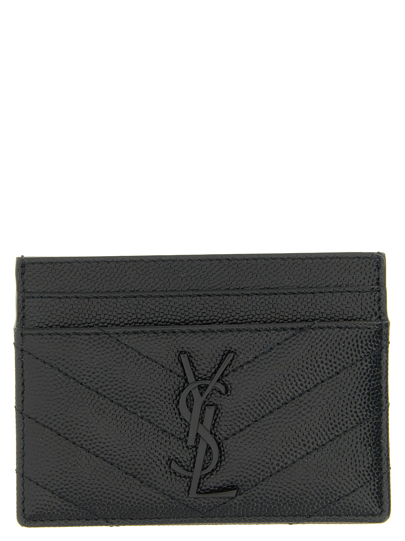 Saint Laurent Women Logo Matelassé Card Holder SAINT LAURENT