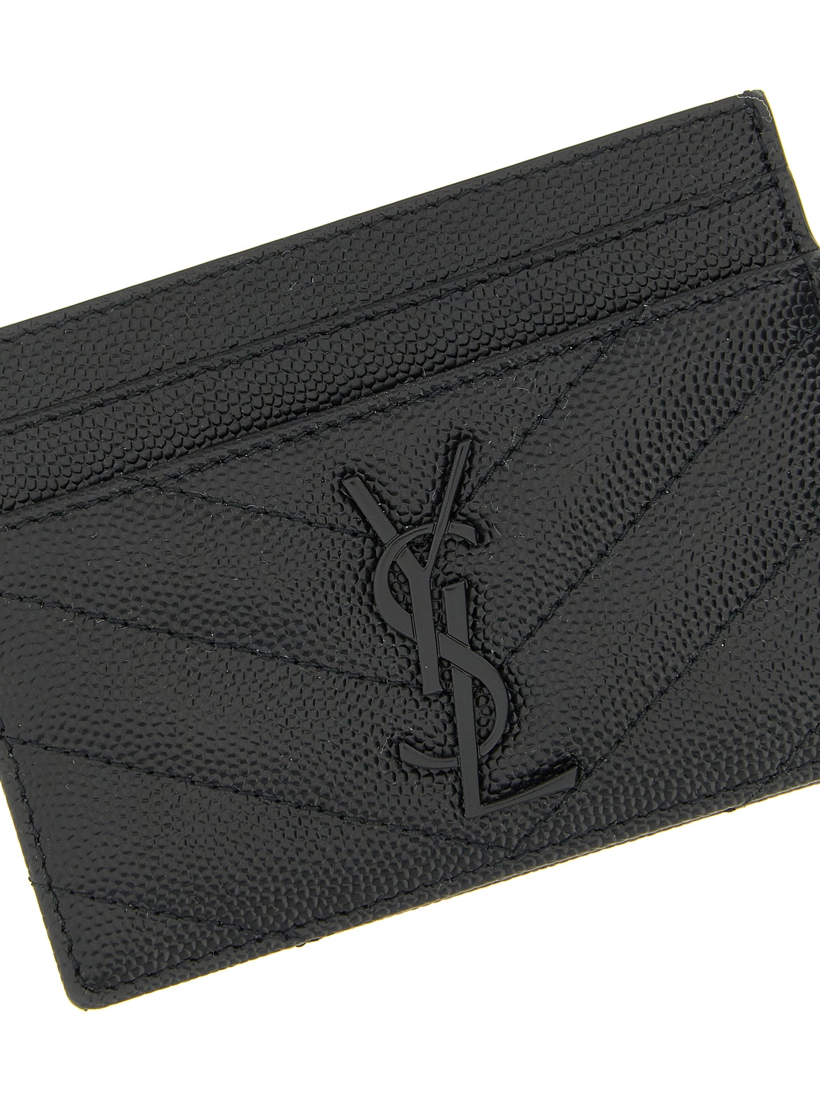 Saint Laurent Women Logo Matelassé Card Holder SAINT LAURENT