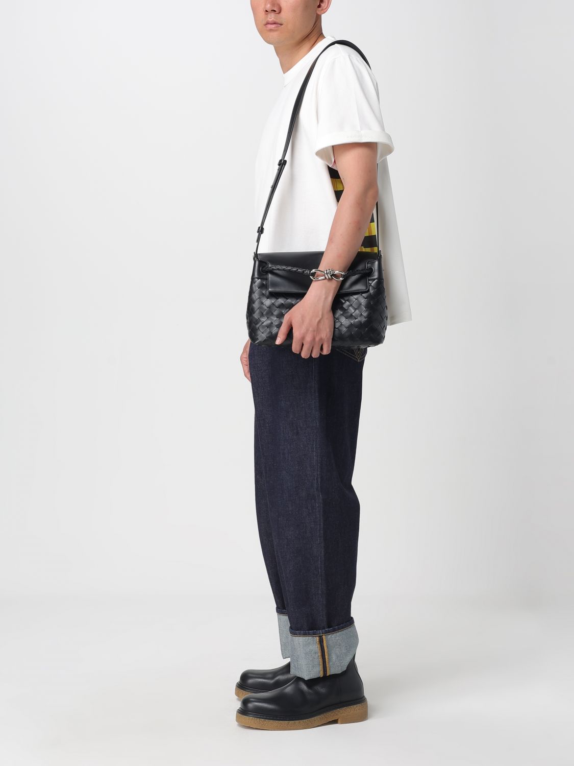 Bottega Veneta Shoulder Bag Men Black BOTTEGA VENETA
